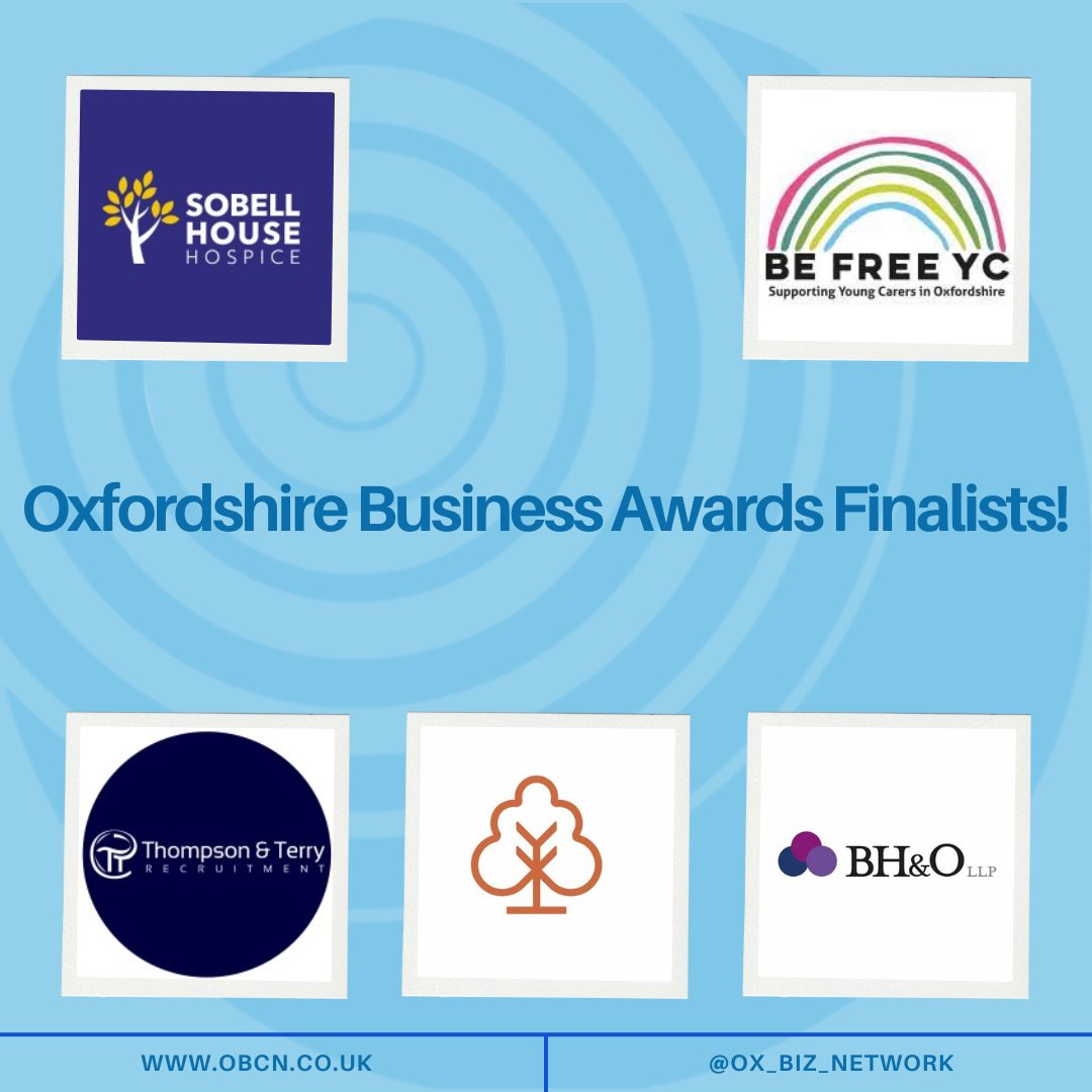 Congrats To Our Members On Being Finalists for the <a href="/OxBizAwards/">Oxon Business Awards</a> !

<a href="/BeFreeYC/">Be Free Young Carers</a> <a href="/sobellhouse/">Sobell House Hospice</a> <a href="/bho_llp/">BH&O LLP</a>  <a href="/thompsonterryox/">Thompson & Terry Recruitment</a>  <a href="/wiseinvestment_/">Wise Investment</a> 

Best of luck for Friday!

#OXBA #OBCN #Congratulations #Business #OxfordshireBusiness