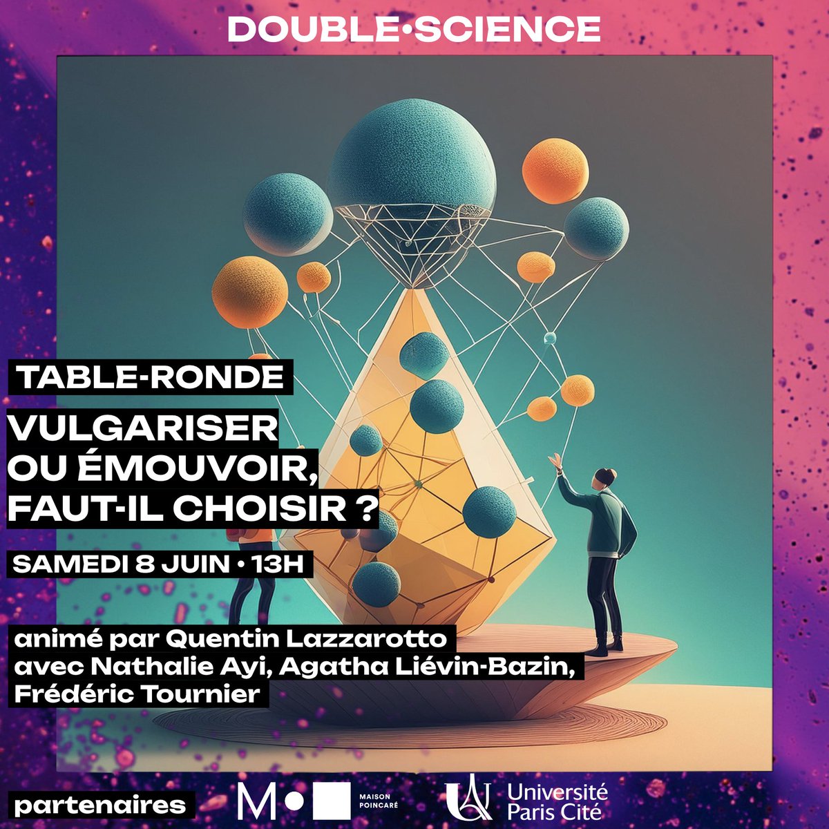 InHenriPoincare's tweet image. 🔬 Double•Science : le festival de la vulgarisation scientifique a lieu les 8-9 juin au Ground Control (Paris, 12) !

➡️ Retrouvez Nathalie Ayi, mathématicienne et ambassadrice scientifique de la Maison Poincaré ! 

#doublescience #vulgarisationscientifique #GroundControl