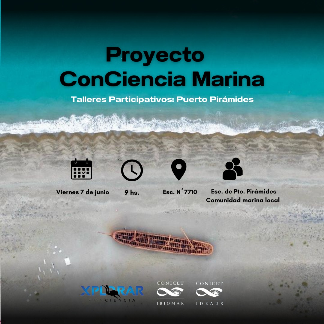 CONICETCenpat's tweet photo. Para celebrar el Día Mundial de los Océanos, se vienen dos talleres del Proyecto ConCiencia Marina en las localidades de Puerto Pirámides y Puerto Madryn!
Su objetivo es visibilizar el patrimonio marítimo natural, cultural y arqueológico de diversas áreas costeras de Chubut https://t.co/0fh031WMD8
