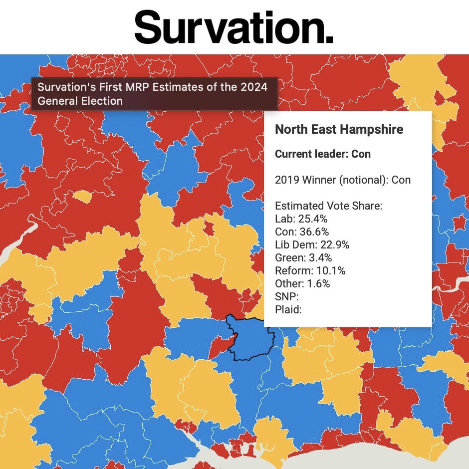 LabourNEHants's tweet photo. We are working hard to play our part here in #NorthEastHampshire to bring in a Labour government that will restore pride and purpose in our country. Would you like to help elect @BradPhillipsUK? Send a DM or join us at https://t.co/nLJ5XFtJqQ! 

Source: Survation MRP (4th June) https://t.co/OKItrTtsrC
