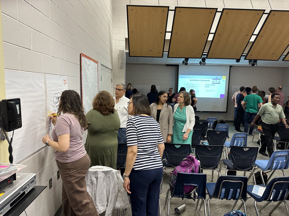 BettinaStaudt's tweet photo. CCPS World Language teachers at work!! What are our student’s success criteria? Evidence of learning & alignment with standards. #leadccps https://t.co/TK4obJXKGz