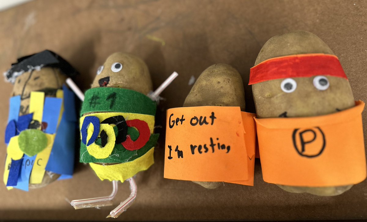 VHong_EdD's tweet photo. Not to be outdone, please marvel at the true stars of the show, the Potato Olympians! (My favorite is the resting one. Same, potato!) #cobbsea2024 #cobbalp https://t.co/purfsibTWB