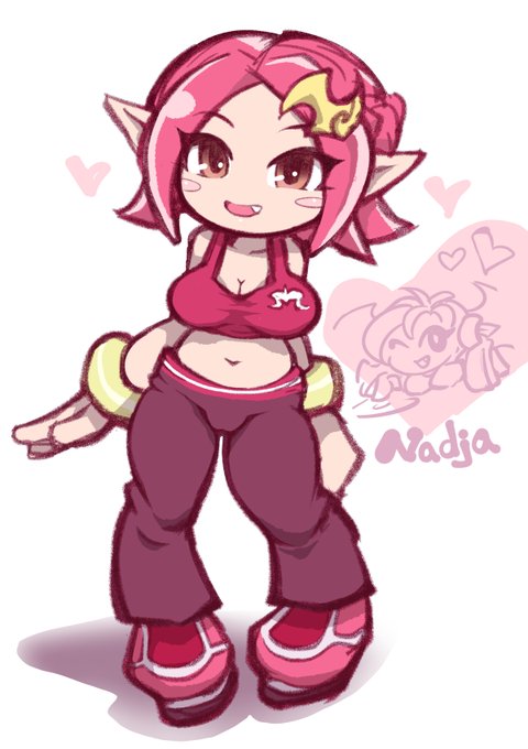 そういえば確かにタンクトップのナディアは上半身しか記憶にないからひょっとしたらホットパンツみたいなの履いてるのかな?ワンチャン下は何も履いてない妄想捗るのでは?って動画よくみたら普通に長いパンツ履いてたので覚えてるうちにナディア描こうと思って描きました 