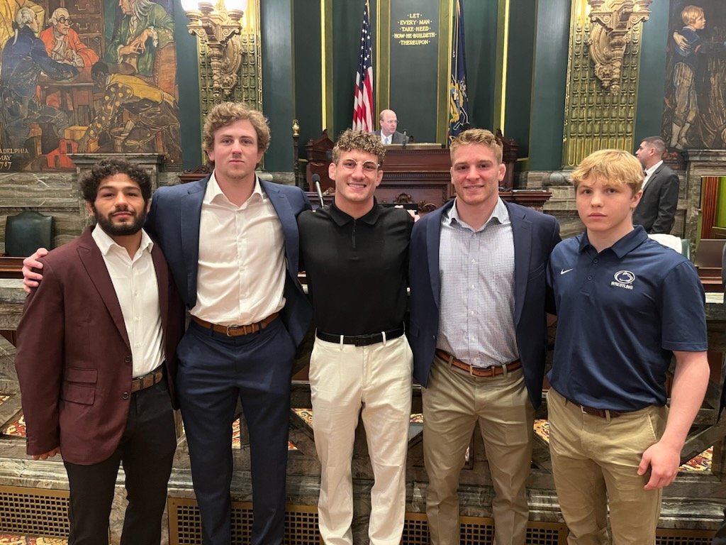 Grateful to be welcomed onto the Pennsylvania Senate Floor today in  recognition of winning the 2024 NCAA Championship! Thank you for having us! 
#PSUwr