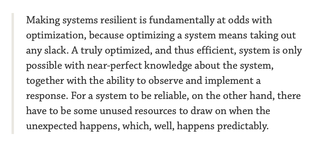 LM Sacasas (@lmsacasas) on Twitter photo "Optimization presumes a kind of certainty about the circumstances one is optimizing for, but that certainty is, more often than not, illusory." — Mandy Brown, going on to cite <a href="/debcha/">Deb Chachra is mostly not here</a> below.
aworkinglibrary.com/writing/agains… "Optimization presumes a kind of certainty about the circumstances one is optimizing for, but that certainty is, more often than not, illusory." — Mandy Brown, going on to cite <a href="/debcha/">Deb Chachra is mostly not here</a> below.
aworkinglibrary.com/writing/agains…