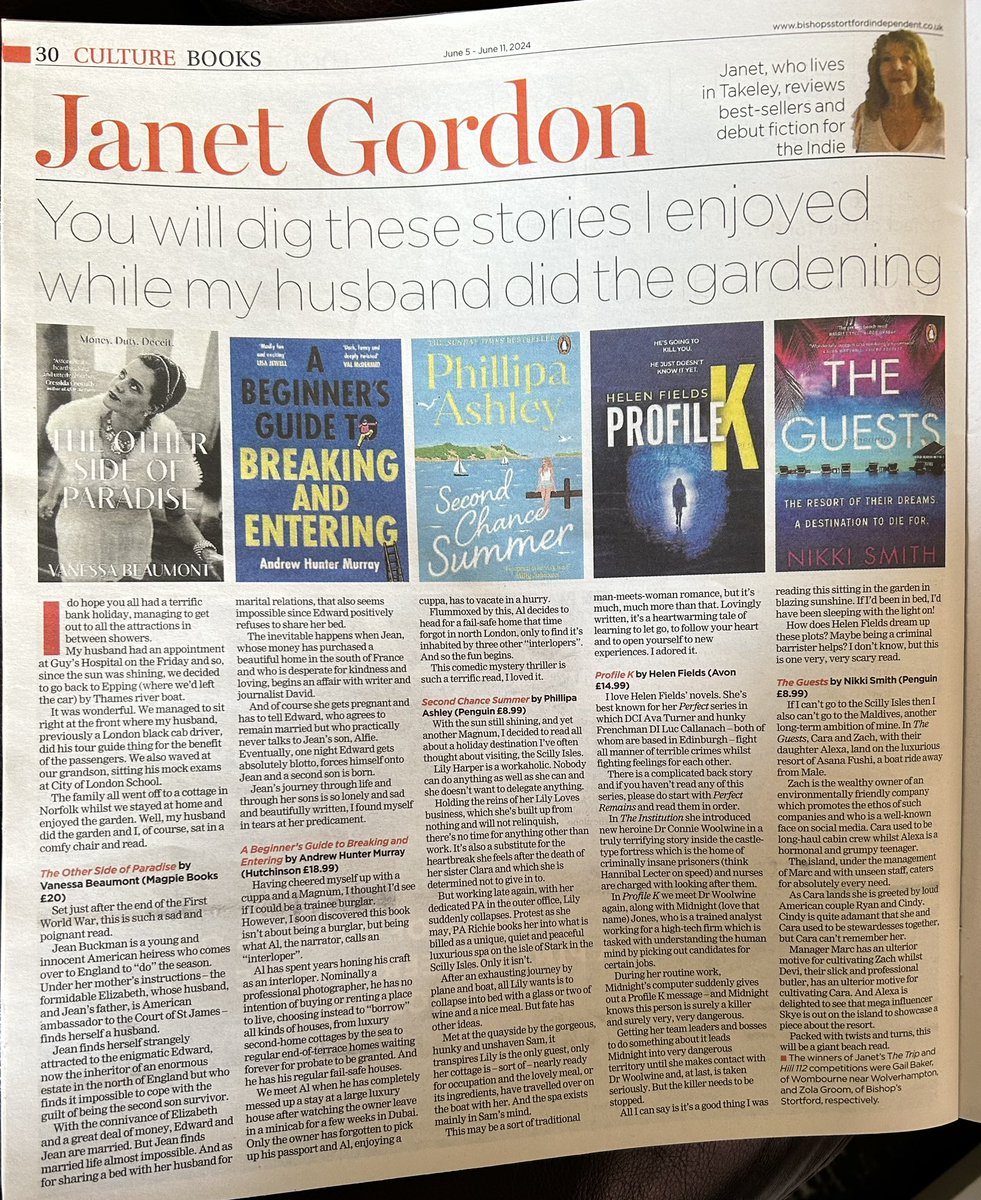 janetgcleaves's tweet photo. @Mrssmithmunday hi Nikki - review in B S Indie out today https://t.co/8Y3dmoNUha