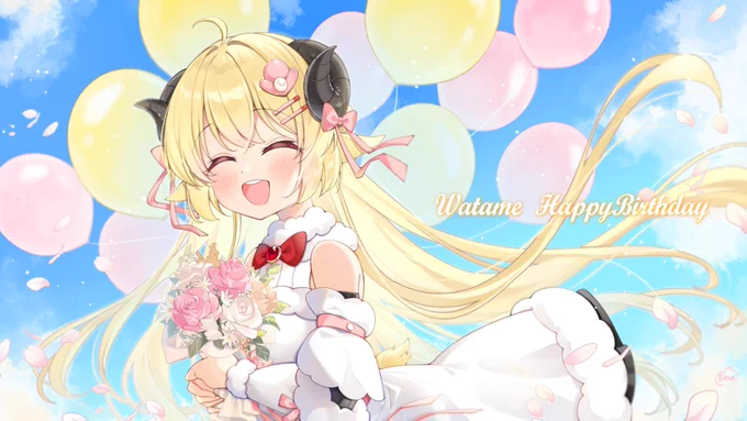 わためぇお誕生日おめでとう!!!大好きです#つのまきあーと #角巻わため生誕祭2024 