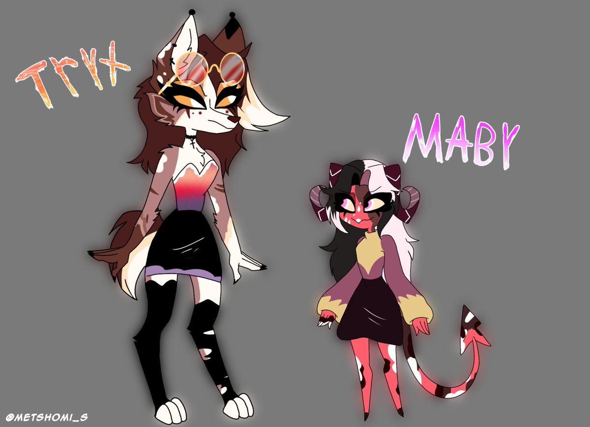 Metshomi_S's tweet photo. These are my two new characters, decide to do new things and catch up on my ideas-๐
#HelluvaBoss #HelluvaBossOC
#Houndsona #Viziepop
#HelluvabossFanart #NewCharacters #Impsona
#Sucubbus https://t.co/9MxcCOoBw0