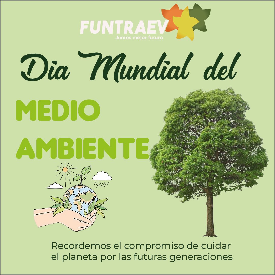 FuntraevMed's tweet photo. Día mundial del medio ambiente💚 más de 150 países participan en este día internacional de las Naciones Unidas, que promueve la acción en favor del medio ambiente y el potencial de gobiernos, empresas y la ciudadanía para crear un mundo más sostenible. https://t.co/YfZNKXU2ME