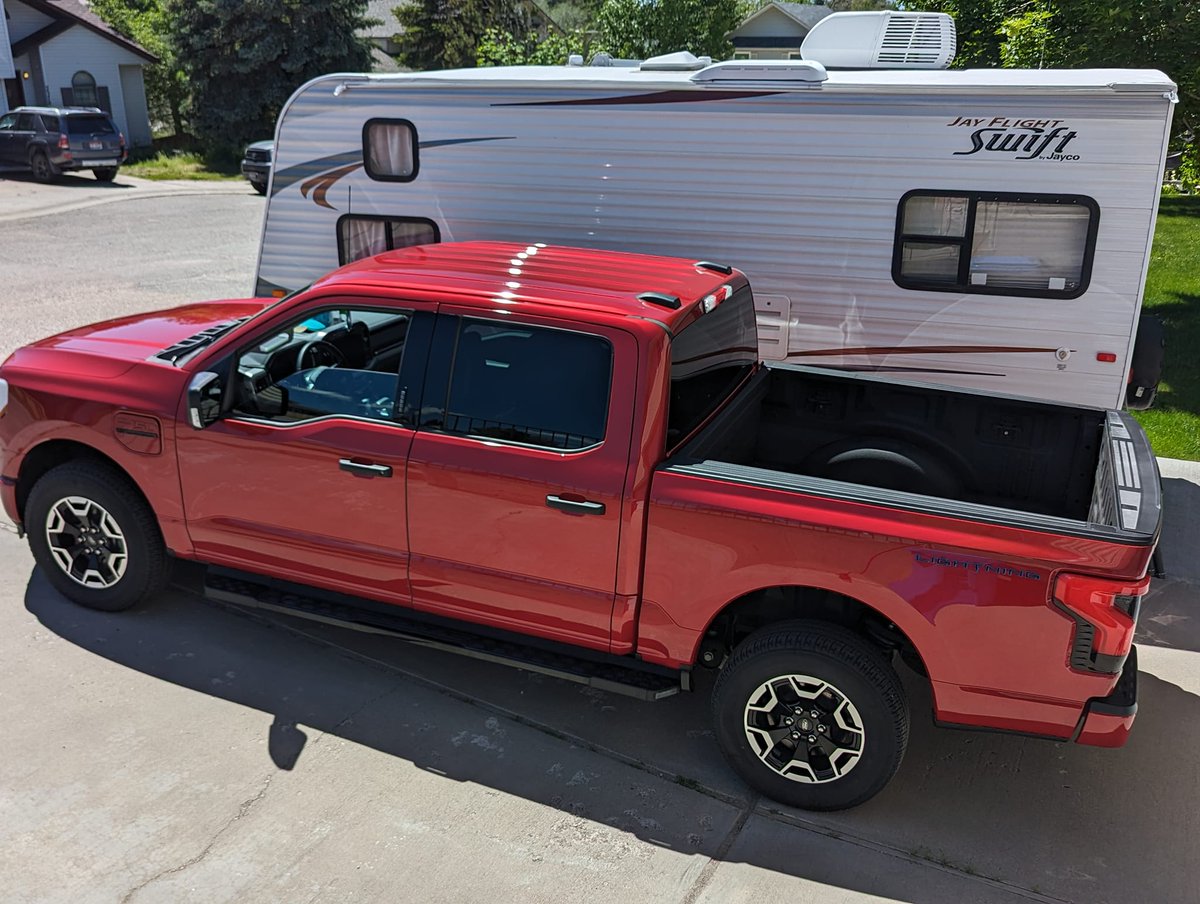 SilentLightnin2's tweet photo. 10k miles on my first ev, a beautiful rapid red lightning. Total mileage average of 2.3 mi/kwh &amp; that includes a few tow trips &amp; winter efficiency in Idaho. Thank you @ebergg &amp; @jimfarley98 for making the best f150 #f150lightning ever. https://t.co/6lLOTLWuqd