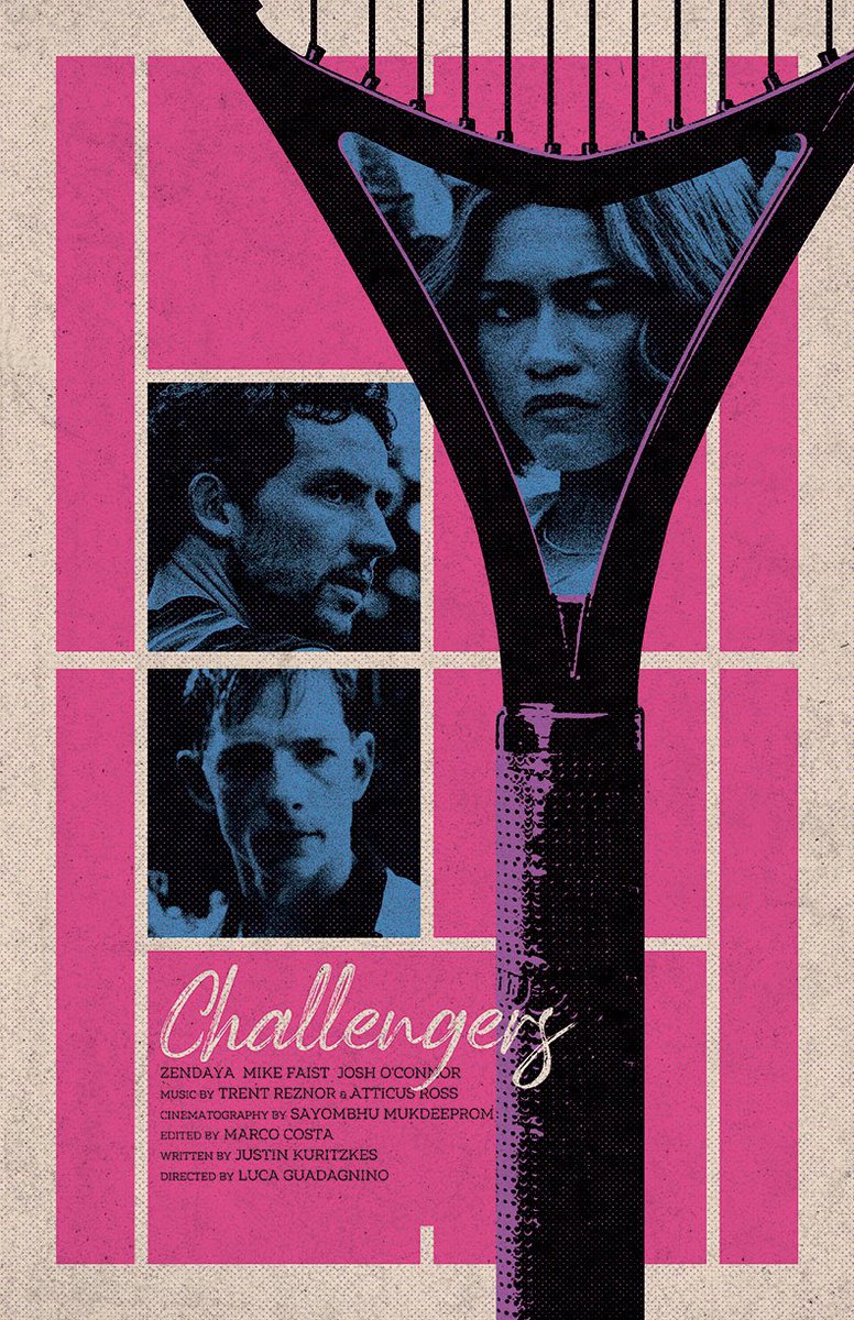 SapienzaDesigns's tweet photo. My “Challengers” poster. Now available in my shop:

https://t.co/GBt1MZEf4K

#challengers #lucaguadagnino #zendaya #mikefaist #joshoconnor https://t.co/urRLC0wWZi