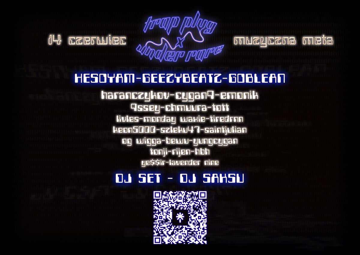 Under_Rare's tweet photo. TrapPlug x Under_Rare Częstochowa 14.06.2024 klub "Muzyczna Meta"

🟣 Do eventu zostało 9 dni... kup bilet i bądź częścią historii 🟣

🎟 BILETY DOSTĘPNE NA DM: https://t.co/zg1QjSLC7j https://t.co/0QUUxovQcr