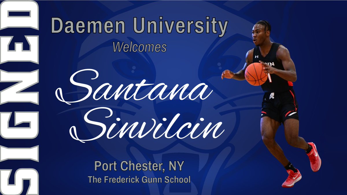 Daemen Wildcats (@daemenathletics) on Twitter photo SIGNED!! Welcome to the <a href="/DaemenMBB/">Daemen Men’s Basketball</a> family Santana Sinvilcin!
Santana played at <a href="/GunnAthletics/">Frederick Gunn School Athletics</a> in the ultra competitive <a href="/NEPSAC/">NEPSAC ®</a>. He scored over 1,000 points during his career and was a two-time team MVP and two-time All-NEPSAC selection.
Welcome home Santana! SIGNED!! Welcome to the <a href="/DaemenMBB/">Daemen Men’s Basketball</a> family Santana Sinvilcin!
Santana played at <a href="/GunnAthletics/">Frederick Gunn School Athletics</a> in the ultra competitive <a href="/NEPSAC/">NEPSAC ®</a>. He scored over 1,000 points during his career and was a two-time team MVP and two-time All-NEPSAC selection.
Welcome home Santana!