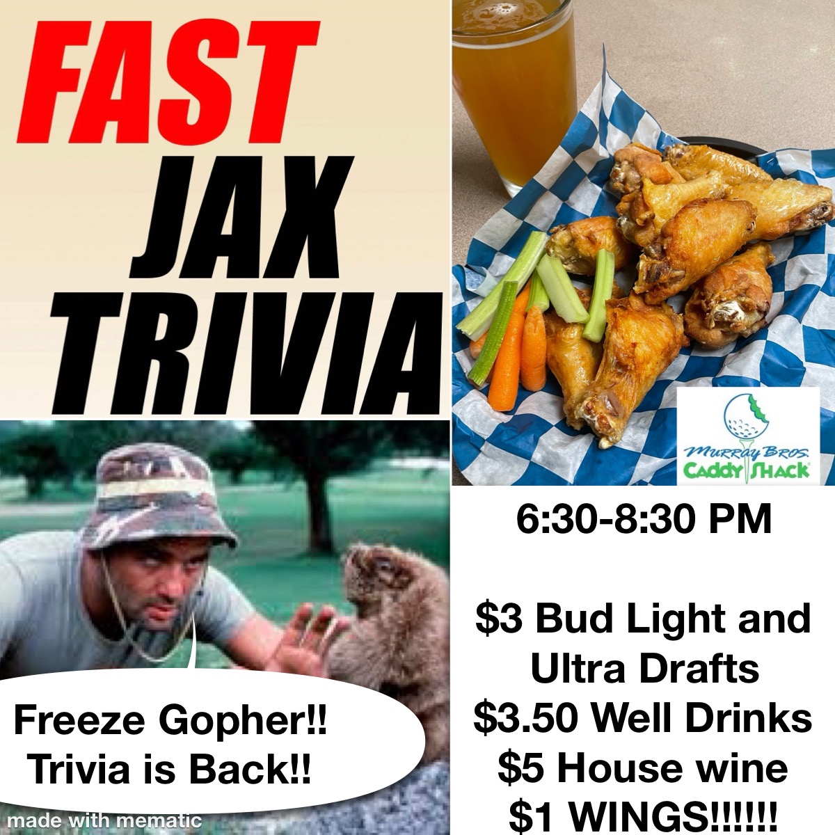We'll see you at 6:30 for trivia tonight!