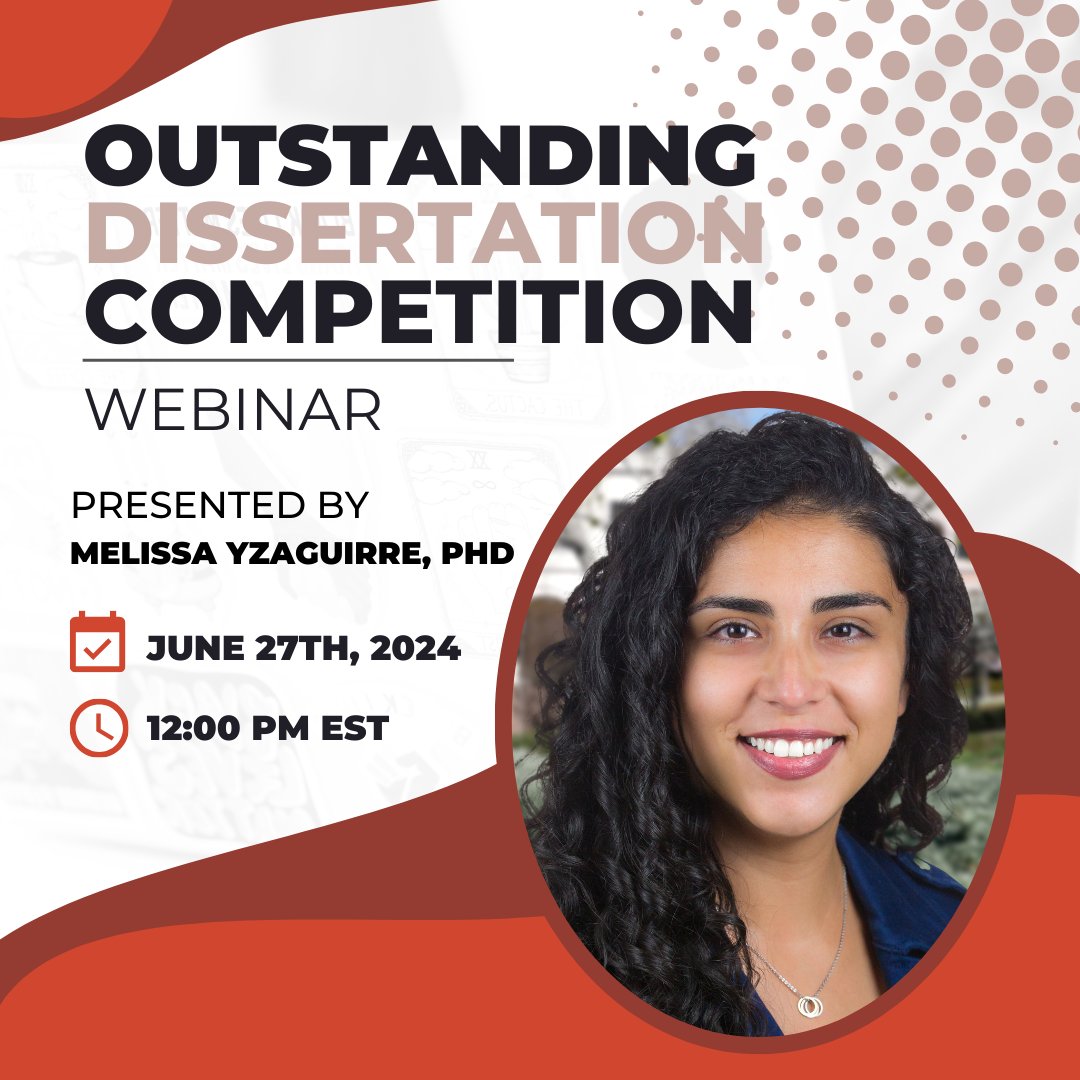 AAHHEorg's tweet photo. Join us on June 27th to hear Melissa Yzaguirre, PhD present her dissertation "Family Therapists’ Lived Experiences of Discussing Ethnic-Racial Socialization with Latino Parents." Register in advance at https://t.co/ljH1VcsuUl
#aahhe #highereducation #dissertation #latinx https://t.co/xuNKf8HqsJ