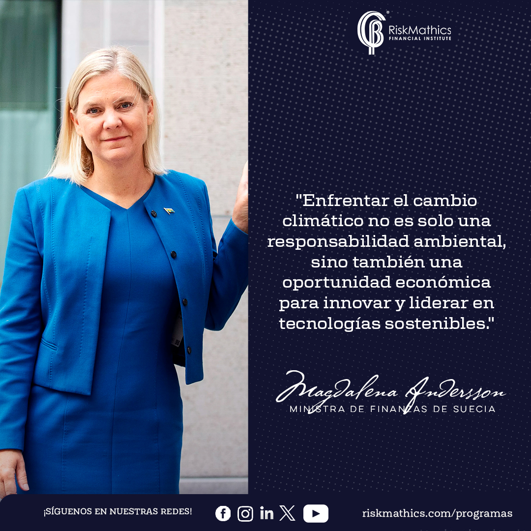 RiskMathicsFI's tweet photo. "Enfrentar el cambio climático no es solo una responsabilidad ambiental, sino también una oportunidad económica para innovar y liderar en tecnologías sostenibles."
- Magdalena Andersson - Ministra de Finanzas de Suecia.
#riskmathics #risk #MagdalenaAndersson #ESG #ClimateRisk https://t.co/Wer5fKUVlN