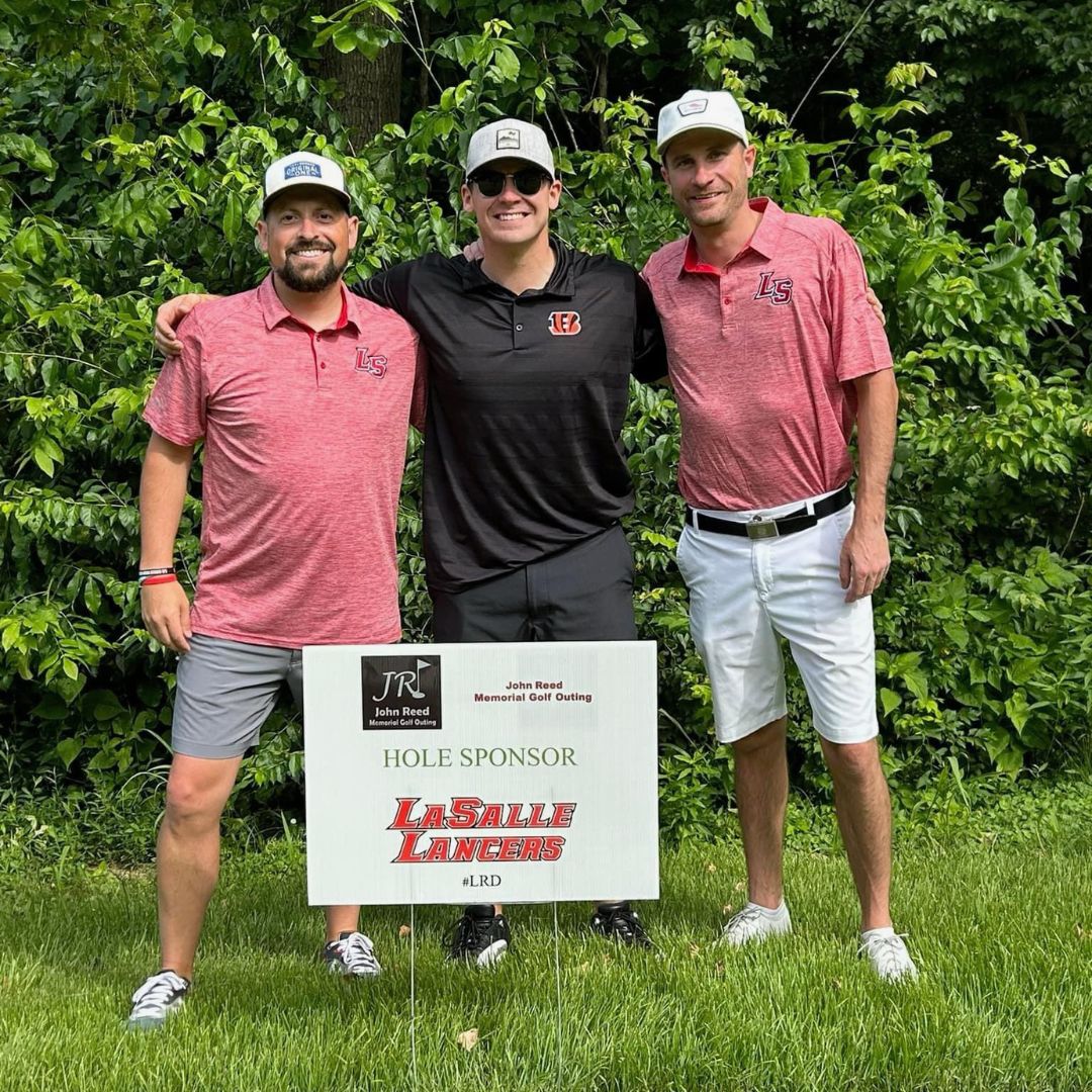 LaSalleAlumni's tweet photo. LSHS was out in full force at the John Reed Memorial Golf Outing!
Our dedicated employees and proud alumni, including Jake Pucci, Jake Meyer '14, and Matt Stiens '10, came together for a fantastic day of golf and camaraderie.
#LancerAlumni
#LancerSupport
#LRD
#BrothersForLife https://t.co/7v2Syz2i8b