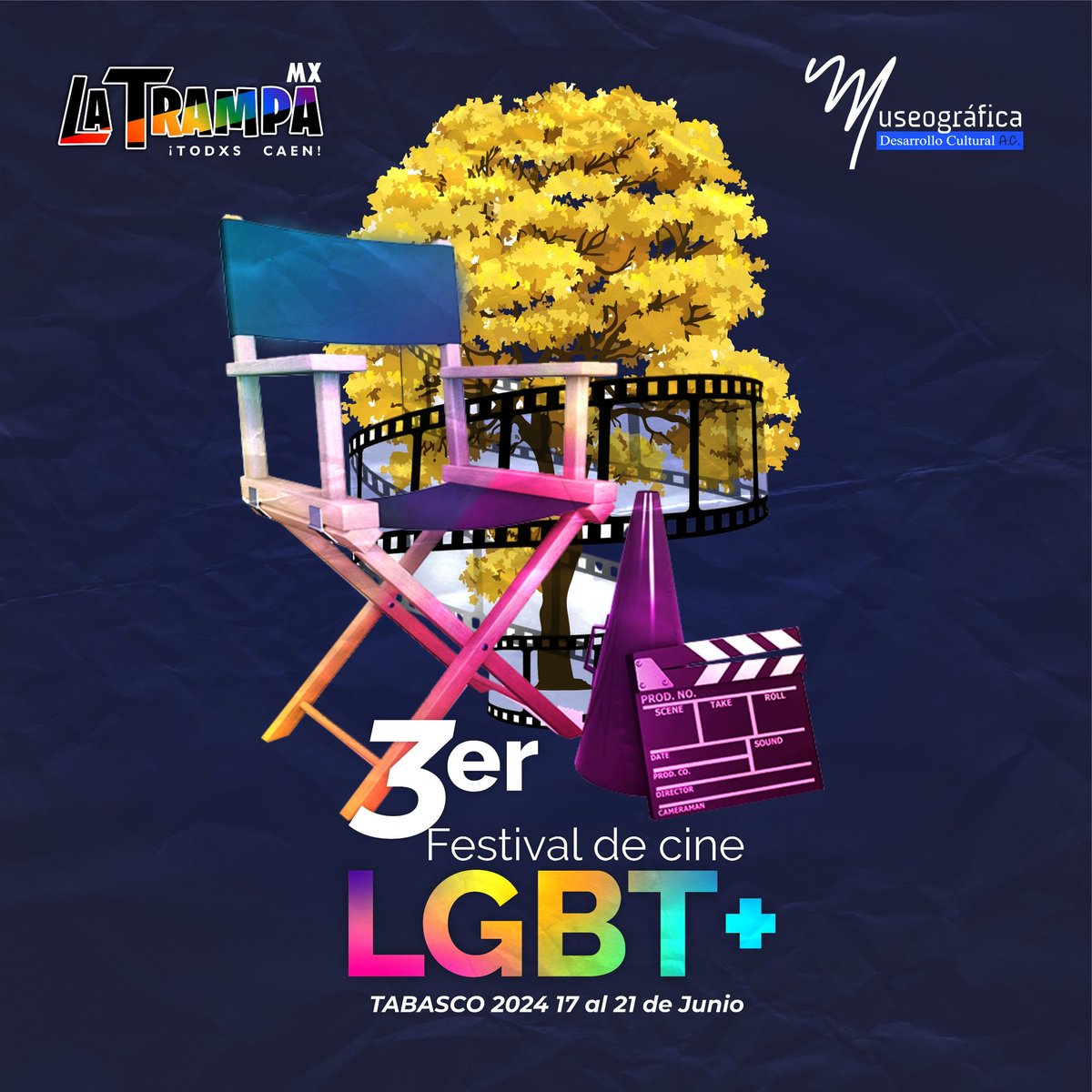 LaTrampaMx_'s tweet photo. El 3er Festival de Cine LGBT+ Tabasco 2024 "Nuestras Raices" reúne 5 filmes  que nos muestran la realidad de México del pasado, una realidad latente hasta nuestros tiempos. Celebremos nuestro orgullo🏳️‍🌈🏳️‍⚧️ del 17 al 21 de Junio en Plaza City Center 

#OrgullosesTodoElAño https://t.co/HdQ1oCNm53
