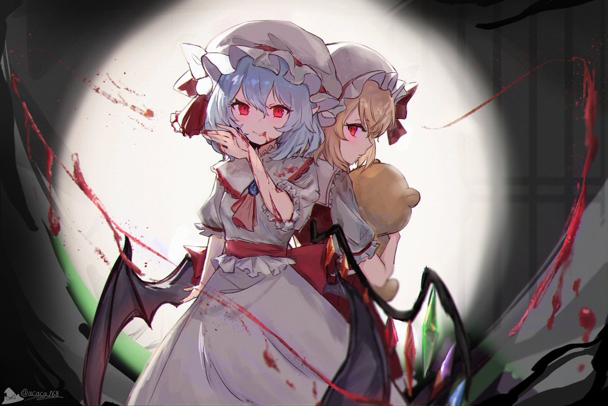 acaca168's tweet photo. Lords from the Scarlet Devil Mansion like some actions for #6月6日は東方悪魔の日

https://t.co/a5J46zcEIj

#touhou #東方Project #東方紅魔郷
#remiliascarlet #flandrescarlet
#レミリア・スカーレット
#フランドール・スカーレット https://t.co/iojqeNNnIR