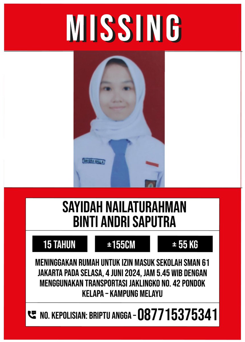 MamiaDoang's tweet photo. Bantu share ya teman2, missing person. Bantu Sayidah kembali berkumpul bersama keluarga https://t.co/DCD8v8hxBG