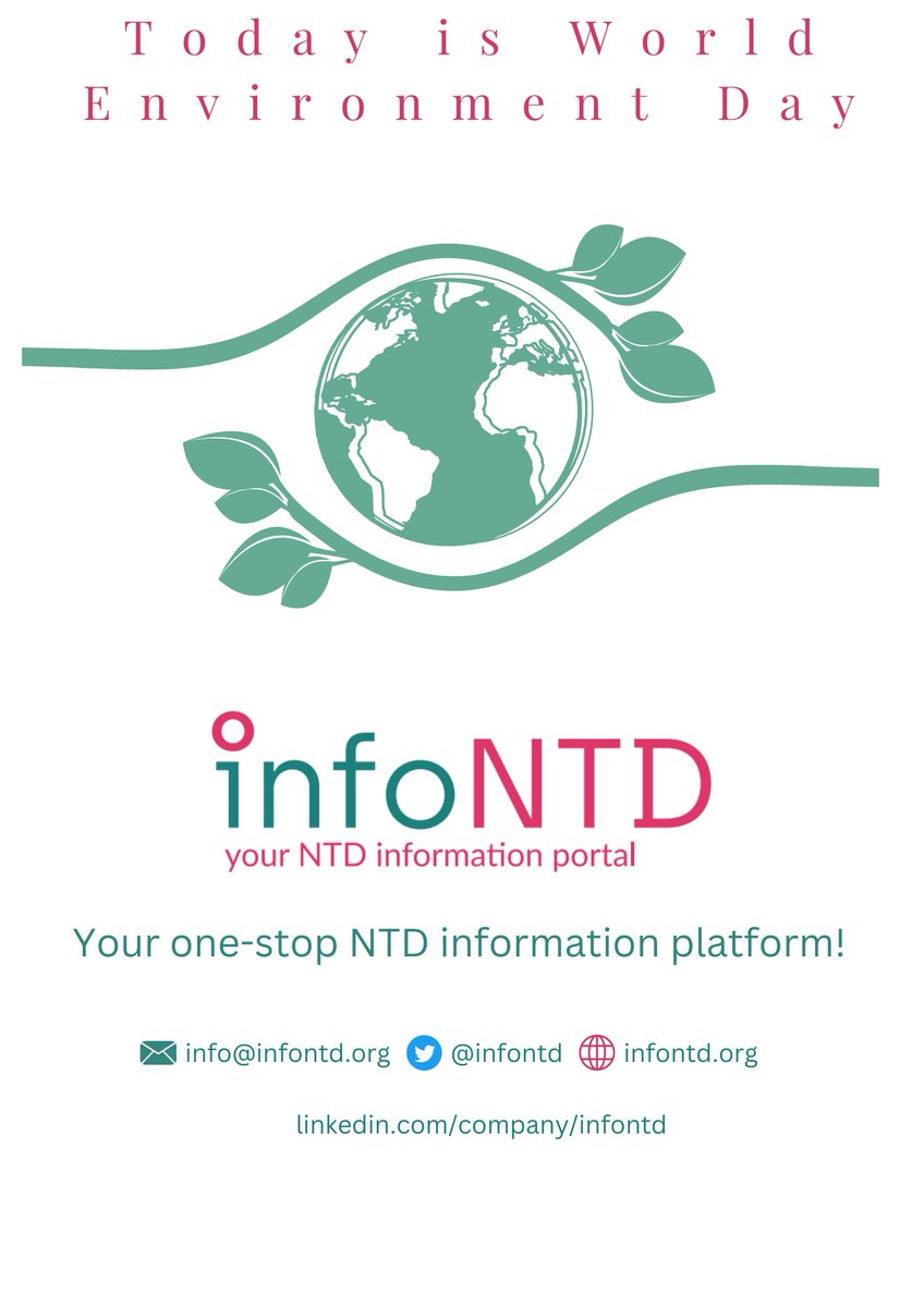 #climatechange and #NTDS are strongly connected and emphasizing this is essential today on #WorldEnvironmentDay‌. Check out infontd.org to get a better understanding of the discourse on the impact of changing environments on NTDs.