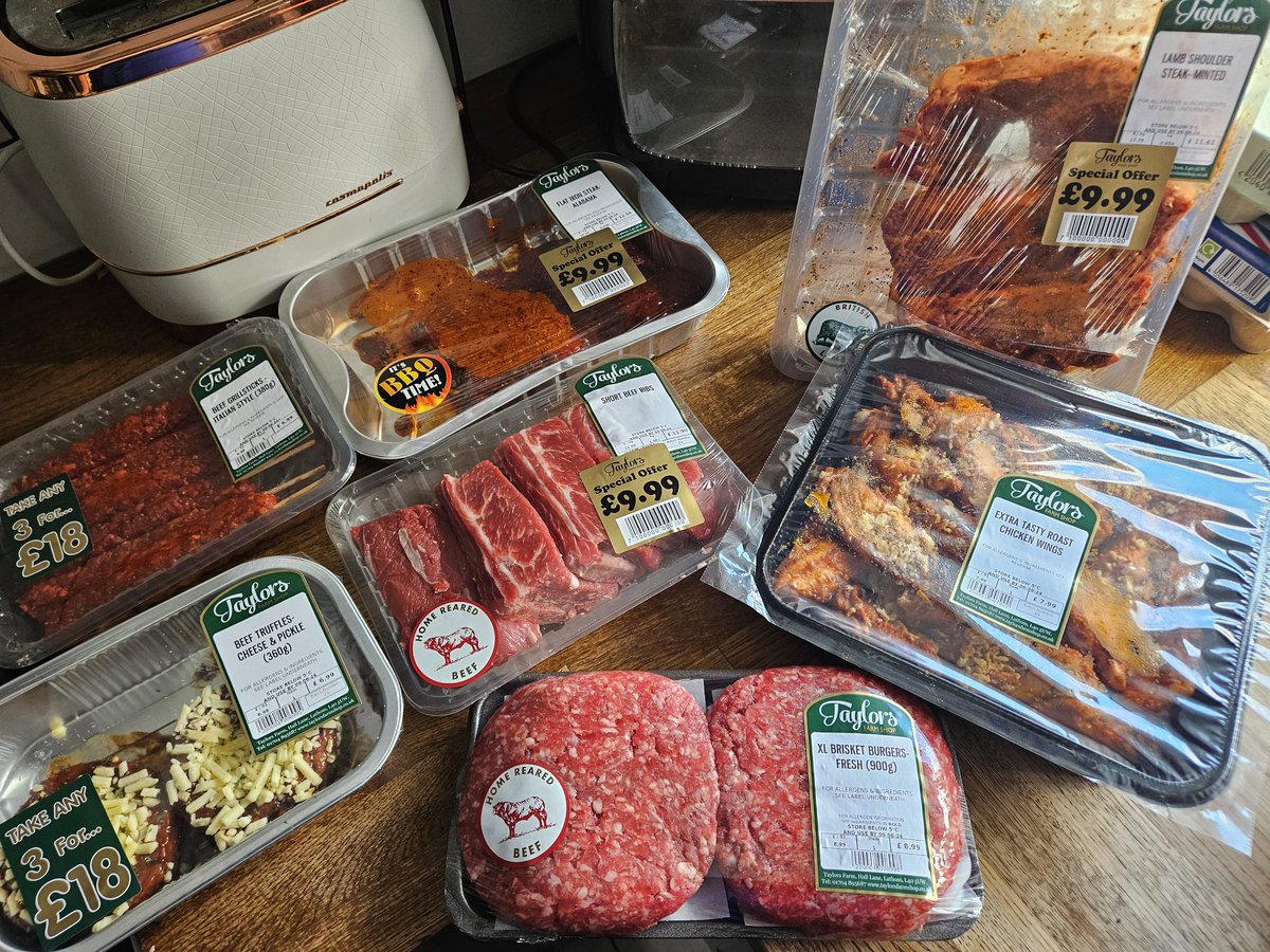 Carnivoreitis's tweet photo. Day 3 - Back to Carnivore/little to no carb, going well so far, sugar cravings subsiding today. Steak, eggs, chicken thighs, spicy pepperamis and pork scatchings mainly. 
Trip to the farmshop. Any ideas on cooking  the Beef short rib?  @nx_frontier
@ClausCarlsen1 @CaryKelly11 https://t.co/5guQPmcOme
