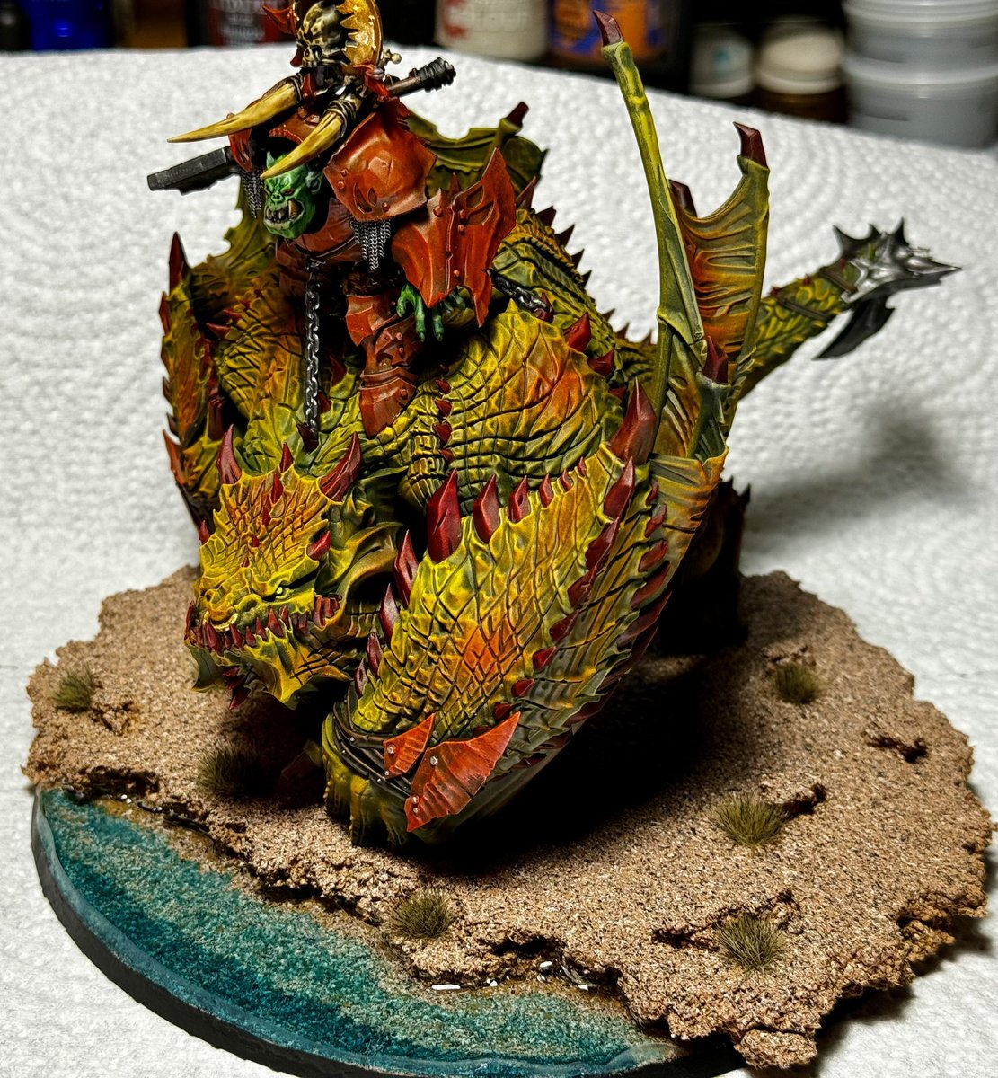 Zorvax's tweet photo. I spent a little more time on this big boy though #WarhammerCommunity #wepaintminis https://t.co/Cru8dMP52W