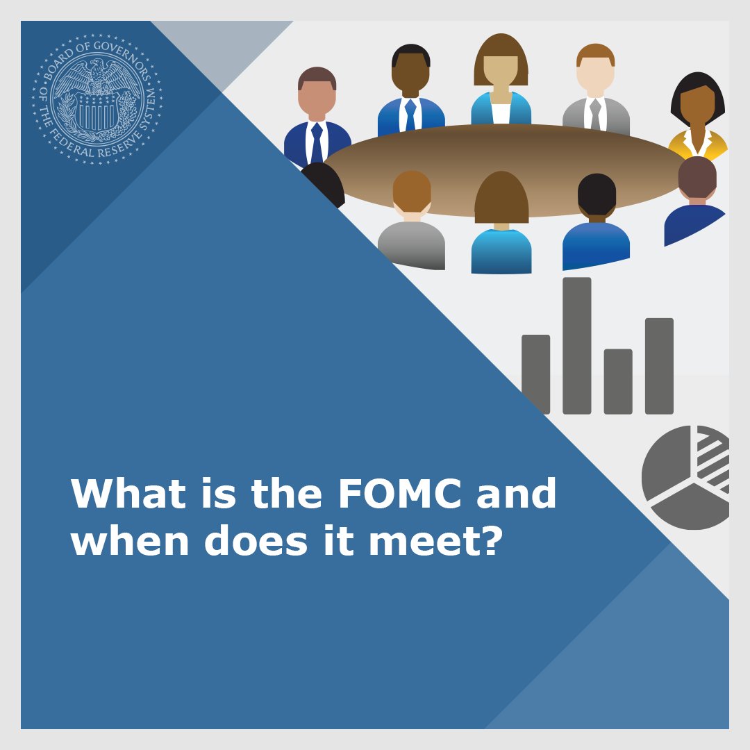 federalreserve's tweet photo. #FedFAQ: What is the FOMC and when does it meet?
The Federal Open Market Committee (FOMC) is the monetary policymaking body of the Federal Reserve System.

Learn more: https://t.co/ieKk7P5c6i https://t.co/jD3XZdHxVb
