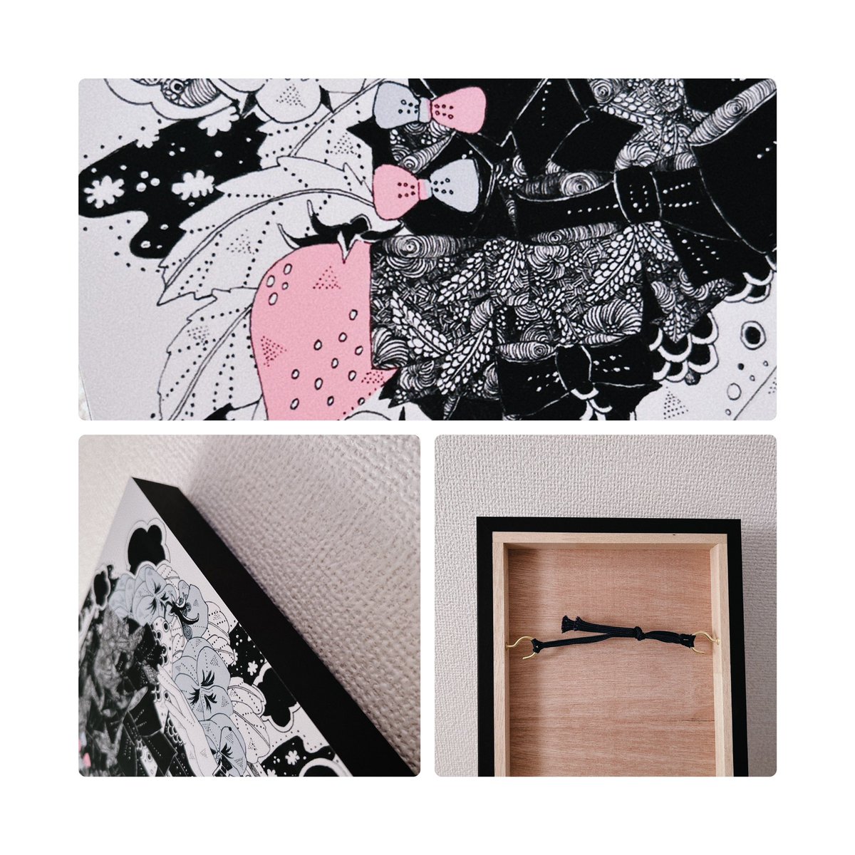 ジスター展の複製画が手元に届きました✨
発色がとっても綺麗で、イメージしてた通りの色味&amp;細部まで綺麗に印刷して頂いていて嬉しい…！

側面の黒帯も背面の仕上げもすごくかっこいいです！

#ジスター展
▼こちらの複製画は購入もできます！▼
▼2024年6月9日 21:00迄▼
tsukushiteam.official.ec/items/86459855