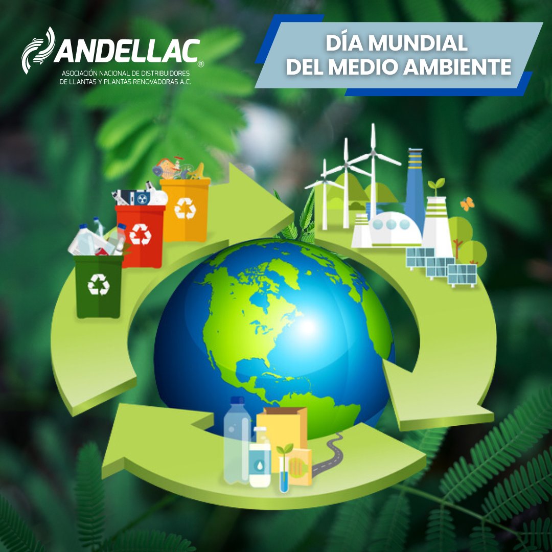 andellac's tweet photo. 5 DE JUNIO
DÍA MUNDIAL DEL MEDIO AMBIENTE🌳
🌎Cuida la Tierra, es nuestro hogar.
#ANDELLAC #MedioAmbiente #Rehusa #Reduce #Recicla #FamiliaLlantera #OrgulloLlantero #GremioLlantero #DistribuidoresDeLlantas #PlantasRenovadoras #CentrosDeServiciosLlanteros #RenovadoresDeLlantas https://t.co/ESpMtjD2yz