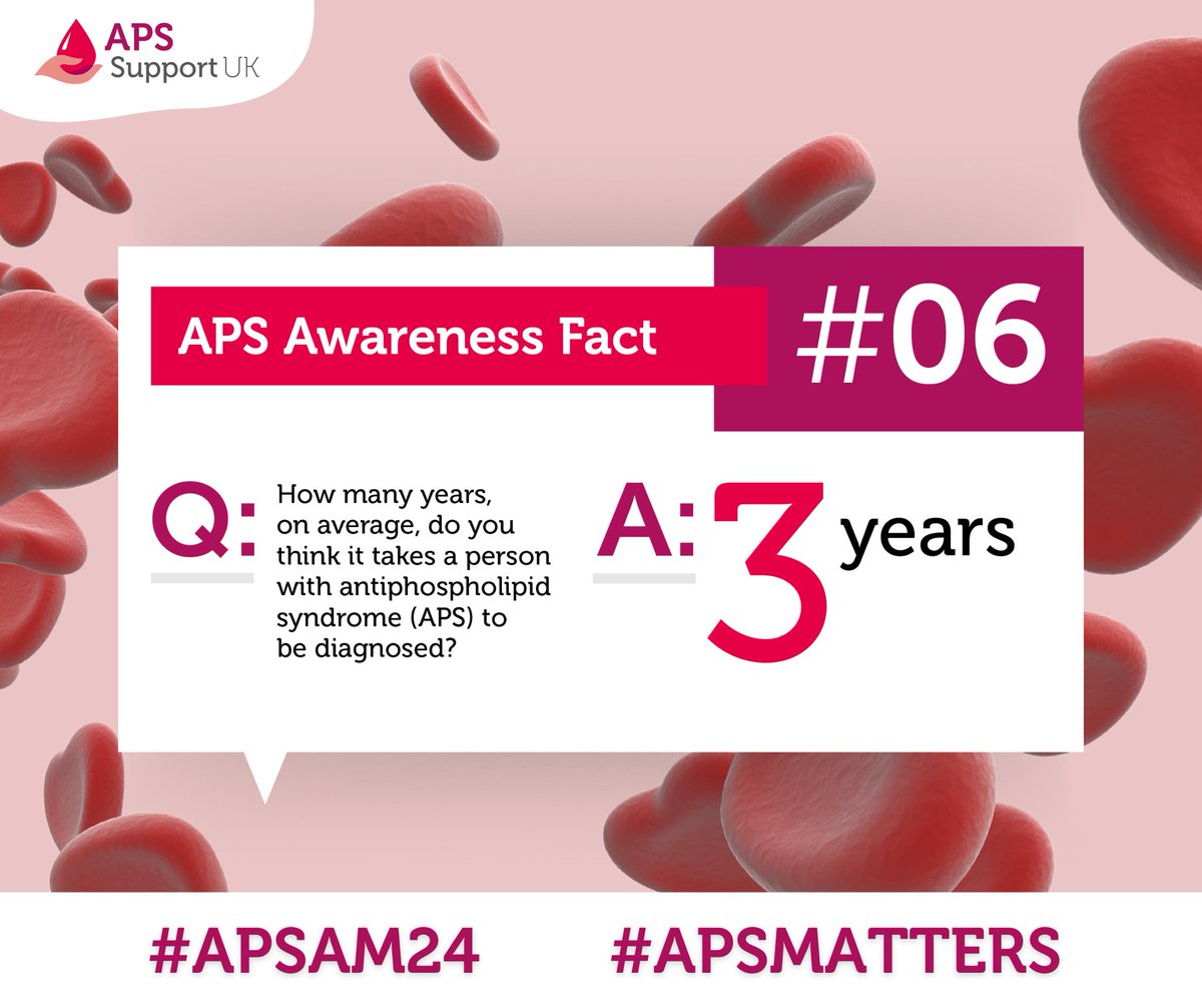 On average, it takes three years for a person with #APS to be diagnosed.

How long did it take for you to be diagnosed with APS? What changes need to be made to shorten the time between when symptoms first present to diagnosis?

#APSMatters #APSAM24 #APSAwarenessMonth