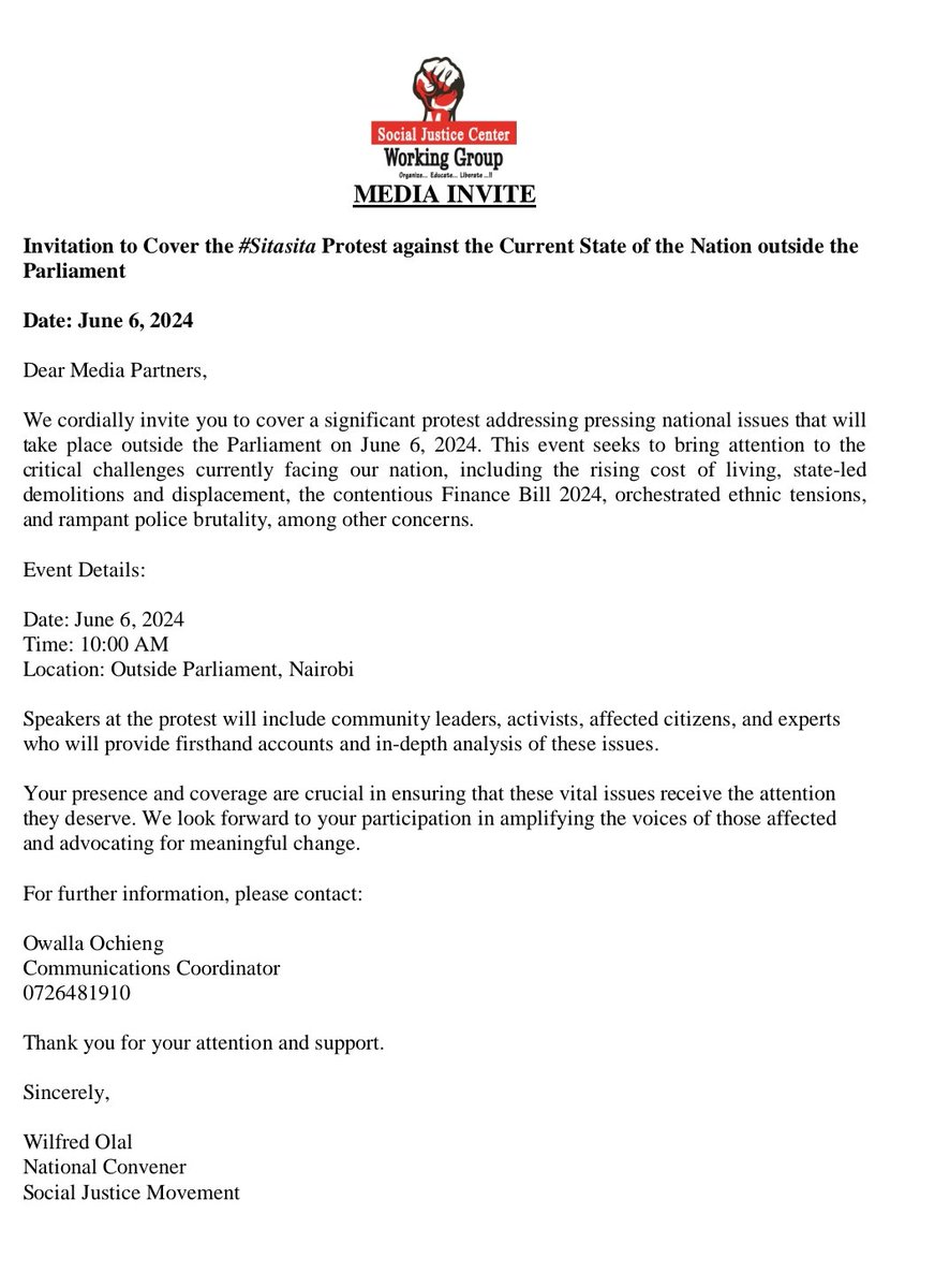 The <a href="/parliamentkenya/">Kenya Parliament</a> should wake up and salvage The People they represent from  the greed of Kenya Kwanza government. Kenyans are tired.
#Tumechoka 
#SitaSitaPeoplesMarch