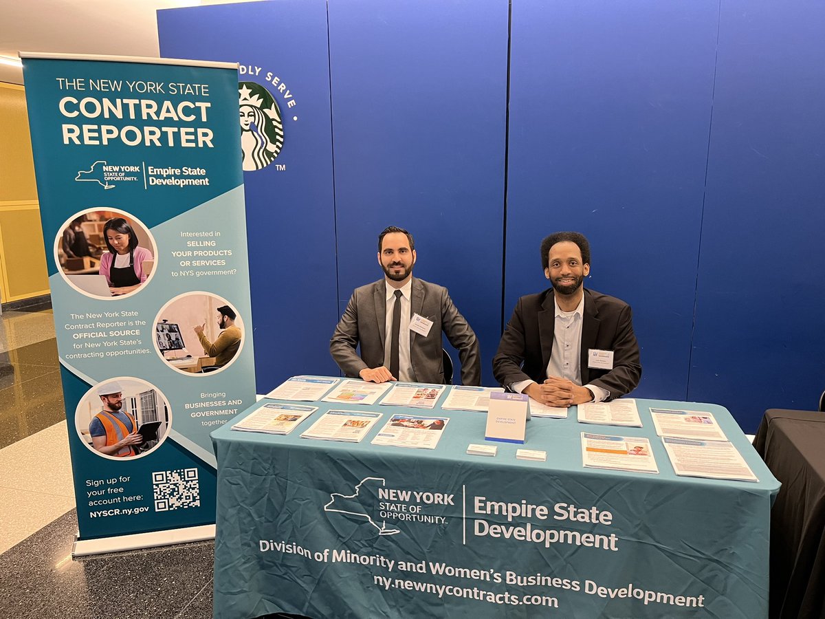 NYSMWBE's tweet photo. Visit the ESD’s MWBE Division at the CUNY MWBE and SDVOB Procurement Fair at John Jay College today in New York City from 8am-3pm.
Come over and talk with us!
#NYSDMWBD #NYS #MWBE
#EmpireStateDevelopment https://t.co/uyj78qhL2Z