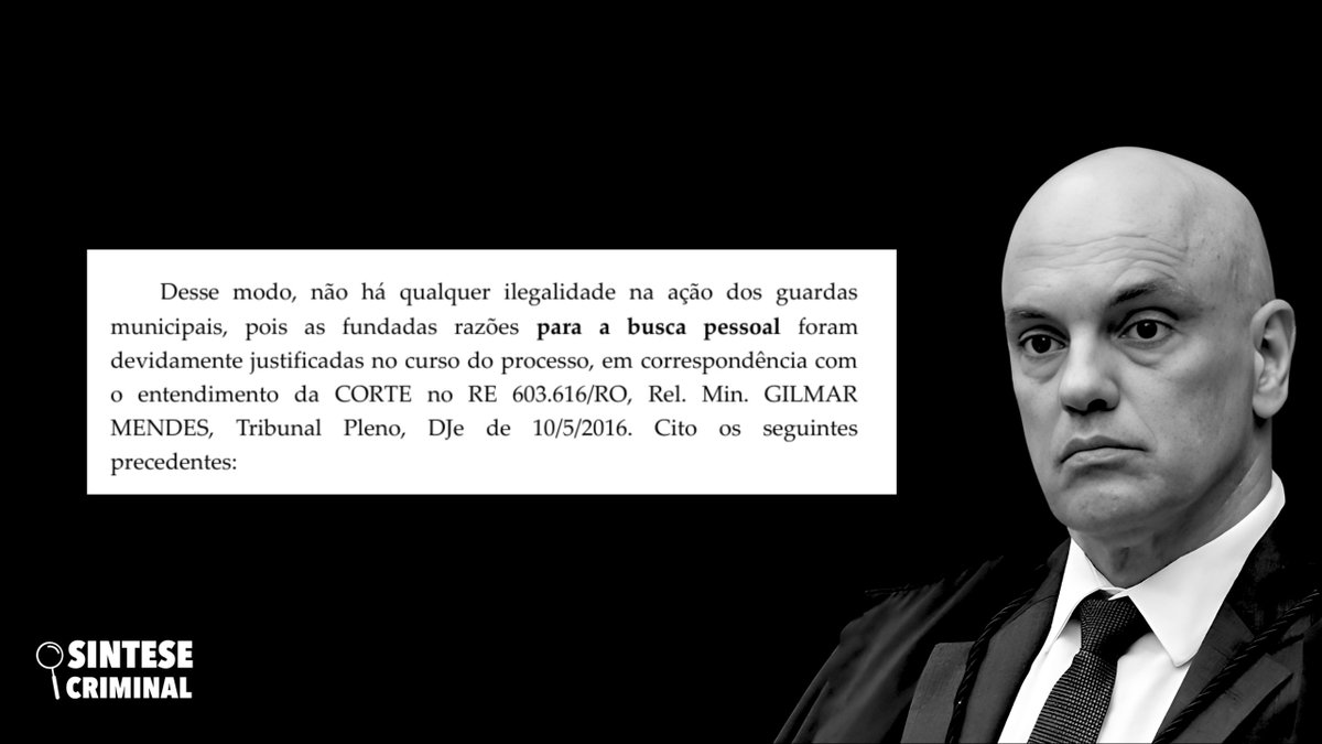 freitashebert_'s tweet photo. O ministro Alexandre de Moraes continua empenhado em derrubar todos os avanços democráticos protagonizados pelo STJ em âmbito penal.

É, há algum tempo, (e tenho tranquilidade para afirmar isso, pois além de nunca ter votado em Bolsonaro ou bolsonaristas - argumento que poderiam invocar para suscitar uma suposta parcialidade minha -, critico Moraes desde as primeiras decisões dele no Supremo) o ministro mais nocivo às garantias e direitos fundamentais.

Primeiro passou a derrubar os precedentes sobre violação de domicílio. Depois, passou a derrubar aqueles relacionados à busca pessoal. Agora, passou a derrubar também aqueles relacionados a buscas pessoais.

No recentíssimo RE 1495614, o ministro validou provas colhidas pela Guarda Municipal, que atuou no caso como se polícia ostensiva fosse. Segundo os autos, os guardas, em ação absolutamente desquitada das missões atribuídas à corporação pela Constituição, empreenderam diligências após receberem denúncias anônimas de que pessoas estavam traficando em determinado local.