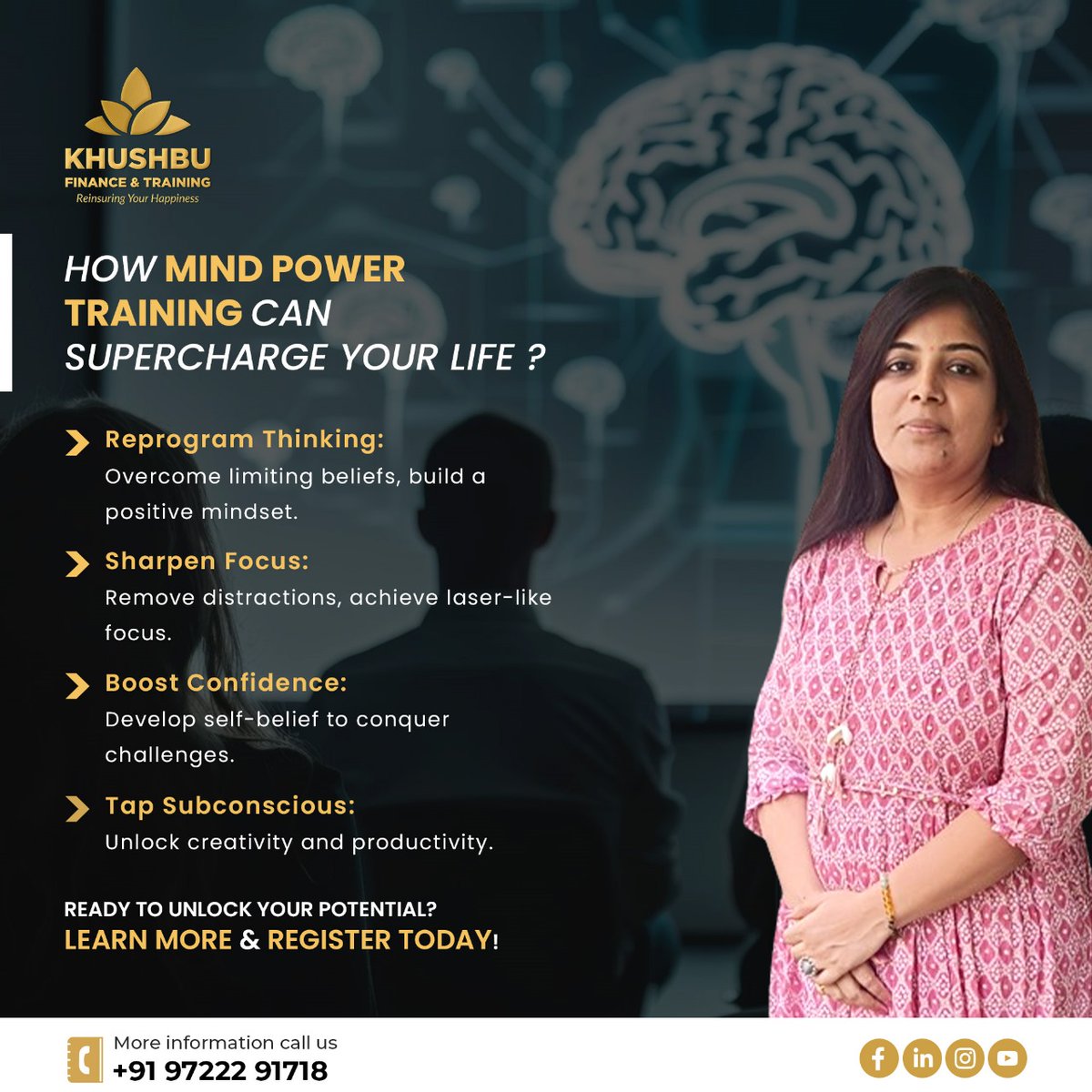 khushbu_mirani's tweet image. Feeling stuck? Yearning to achieve more but held back by self-doubt?

Unlock your hidden potential with our Mind Power Training! 🌟

✨ Reprogram your thinking
✨ Sharpen your focus
✨ Boost your confidence
✨ Tap into your subconscious

👍 register today! 
#love #mirrorworkshop