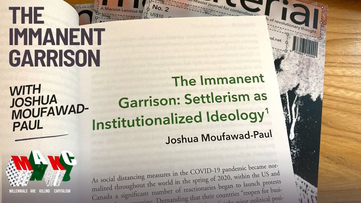 Thursday at 9:30 AM ET - We'll be live with <a href="/MLM_Mayhem/">J. Moufawad-Paul</a> to talk about his recent piece, "The Immanent Garrison: Settlerism as Institutionalized Ideology" in the latest issue of <a href="/Material_JNL/">Material</a> 
youtube.com/live/osyt7xYdh…