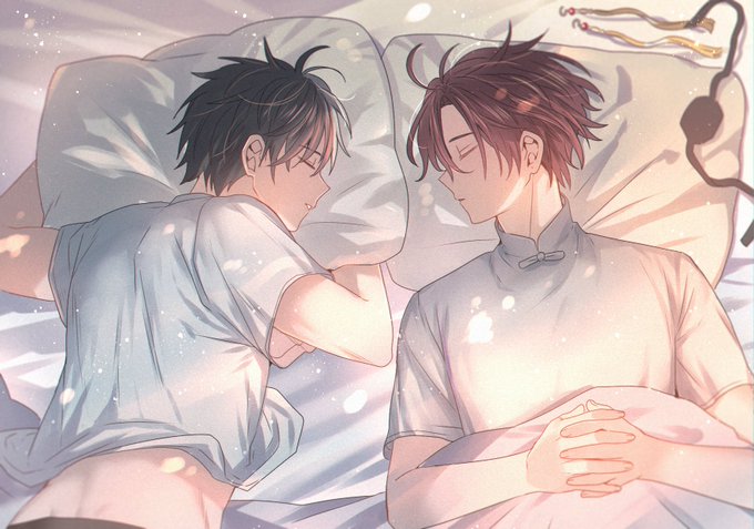 「male focus on bed」 illustration images(Latest)