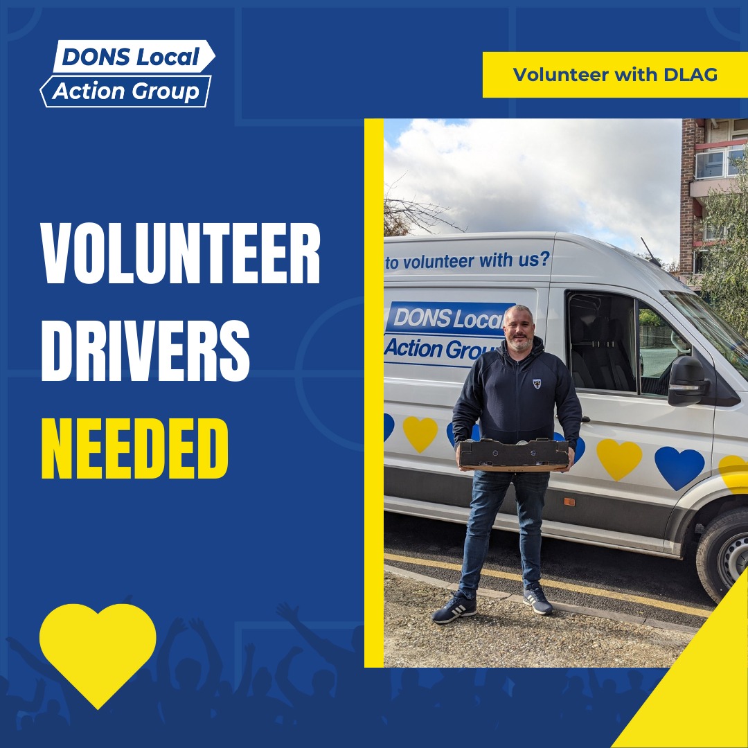DonsLocalAction's tweet photo. We’re urgently in need of volunteer drivers! If you've got a license, a spare hour or two, and want to give something back, we need you. 

Did we mention you’ll be joining a truly amazing community of people?

Please send us a DM or email volunteer@donslocalaction.org

💛💙 https://t.co/7dTpUYCdYf