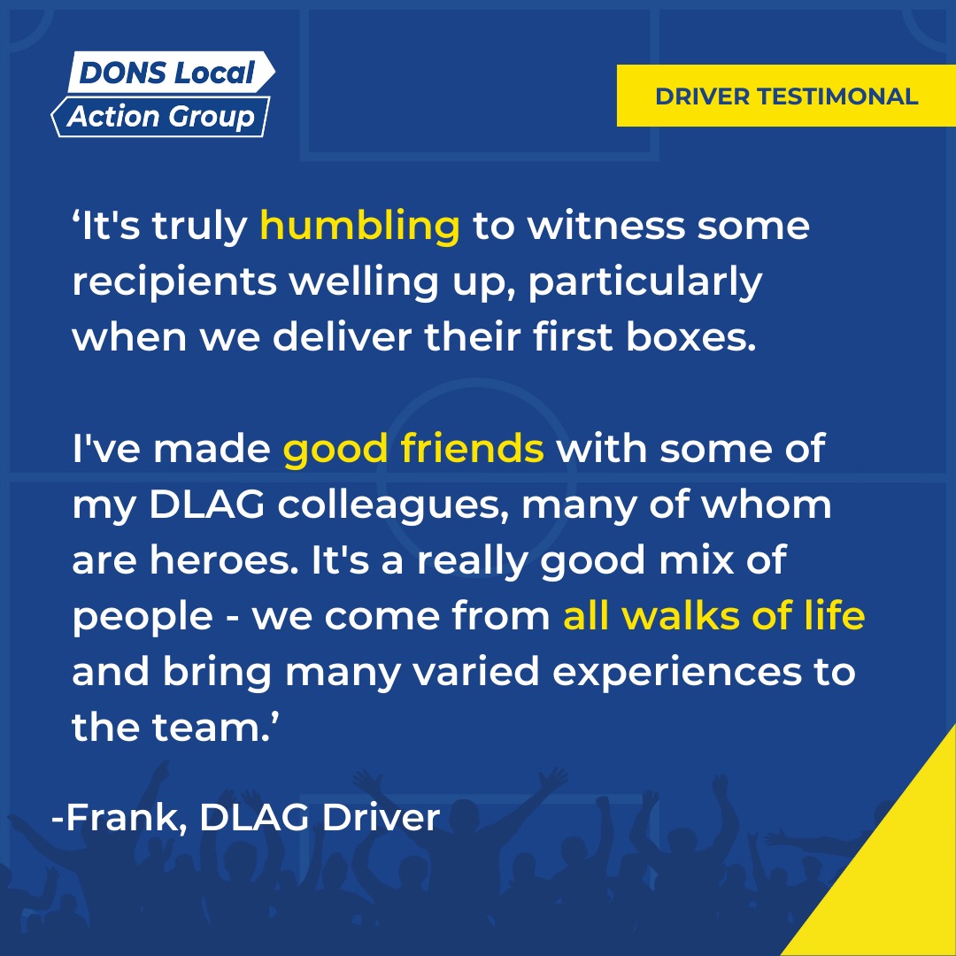 DonsLocalAction's tweet photo. We’re urgently in need of volunteer drivers! If you've got a license, a spare hour or two, and want to give something back, we need you. 

Did we mention you’ll be joining a truly amazing community of people?

Please send us a DM or email volunteer@donslocalaction.org

💛💙 https://t.co/7dTpUYCdYf