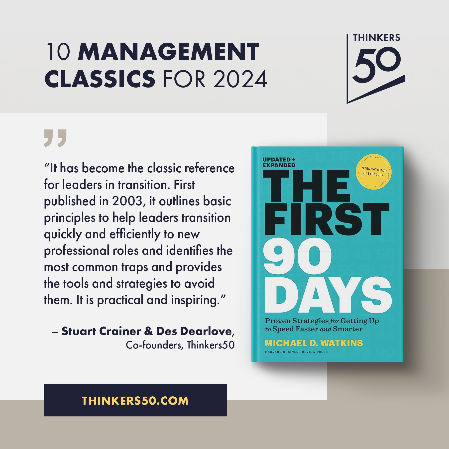 Thinkers50 on X: “Just added ‘The First 90 Days’ by 