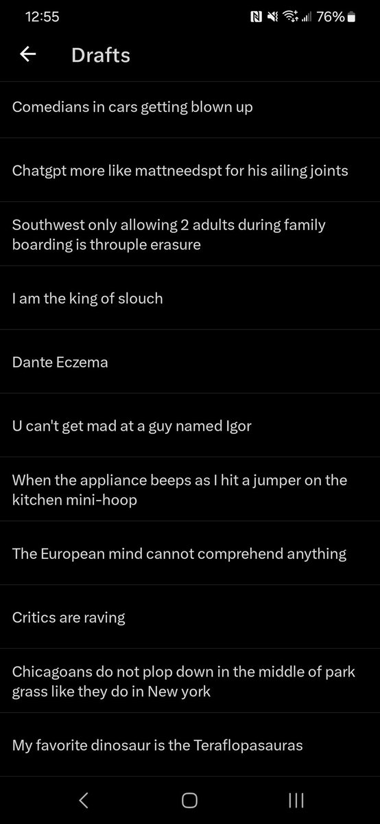 Garbage day today. Let me see your drafts