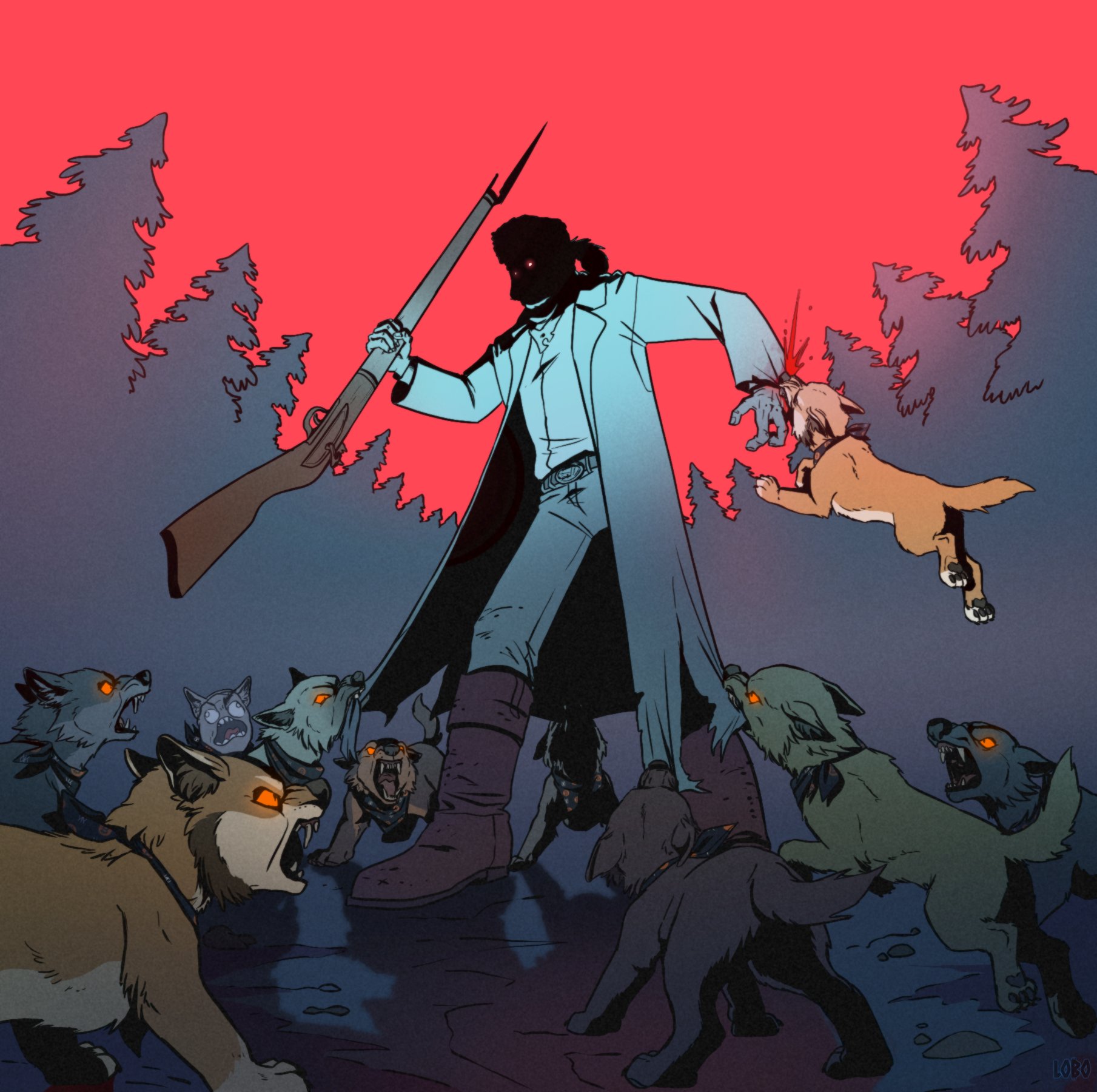 Red Anime Wolf Pack Wallpaper 🚨🚨🚨𝐖𝐎𝐋𝐅
