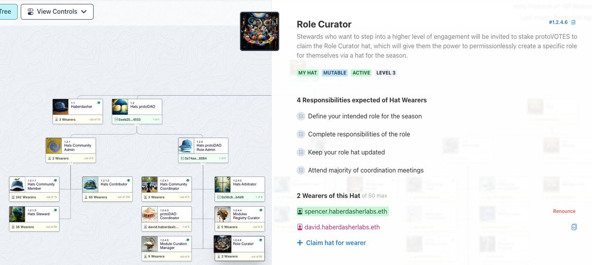 I just staked my Hats protoDAO voting shares to claim a hat that gives me special privileges

If I misbehave, my stake will be slashed and my hat and privileges will be revoked

It's a new day in DAO governance