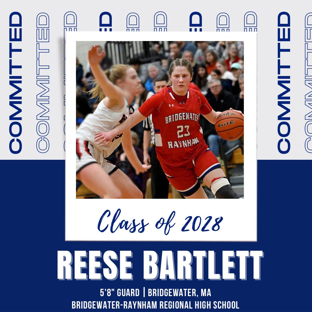 ColbyWBB's tweet image. The third and final member of the incoming class of 2028 is Reese Bartlett. Reese is a 5’8” guard from Bridgewater, MA who competed on the AAU circuit with the Bay State Jaguars. 

Welcome to the Family💙
#GoMules #BleedBlue