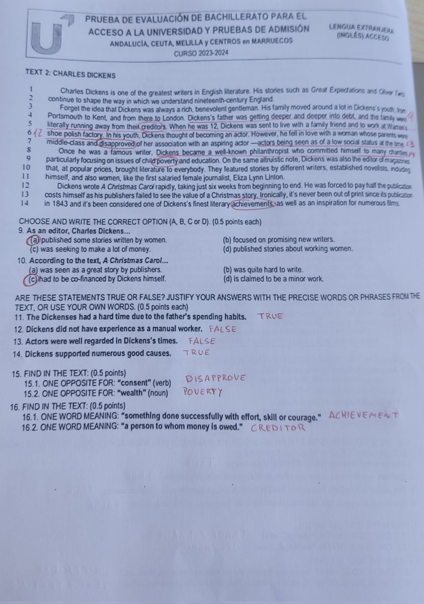 AitorH's tweet photo. Aquí el #examen  #pevau2024 #inglés de Andalucía resuelto. Charles Dickens y el uso de pantallas. Alguna que otra pregunta del verdadero/falso que dejaba dudas. https://t.co/XeahKbdSpd