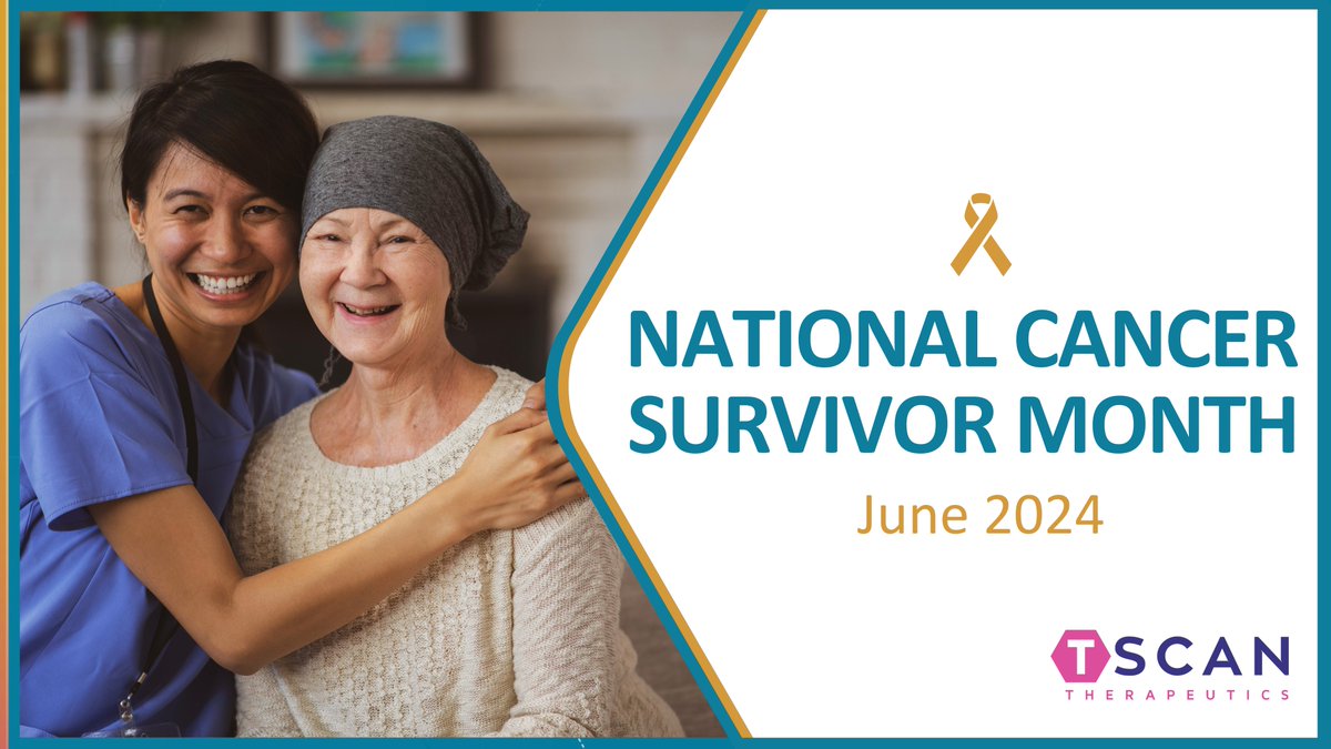 TScan_Tx's tweet photo. This #NationalCancerSurvivorMonth, we stand with cancer survivors and honor their strength and resilience. Their stories inspire us to advance research, support continued health, and hope for a future where all cancer is cured! #TScan #UnleashImmunity https://t.co/wEWS0EsboE