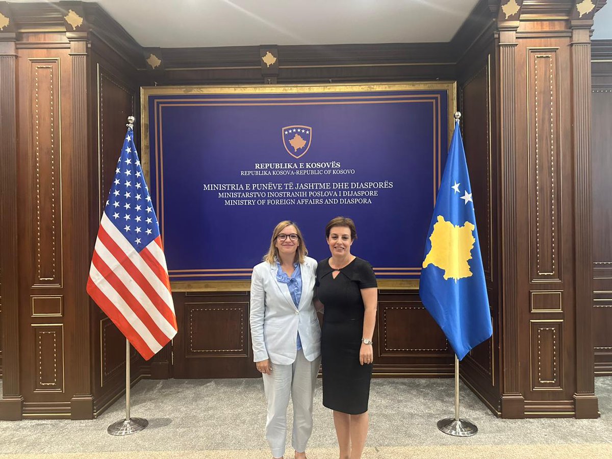 MartaOnorato3's tweet photo. Great meeting today with @gervallaschwarz, #Kosovo Second Deputy Prime Minister and Minister of Foreign Affairs and Diaspora. We discussed the data from the recent @IRIglobal #WesternBalkans Regional Poll, political developments and @IRIglobal support to @partiaGUXO https://t.co/f7k0xSHzKO