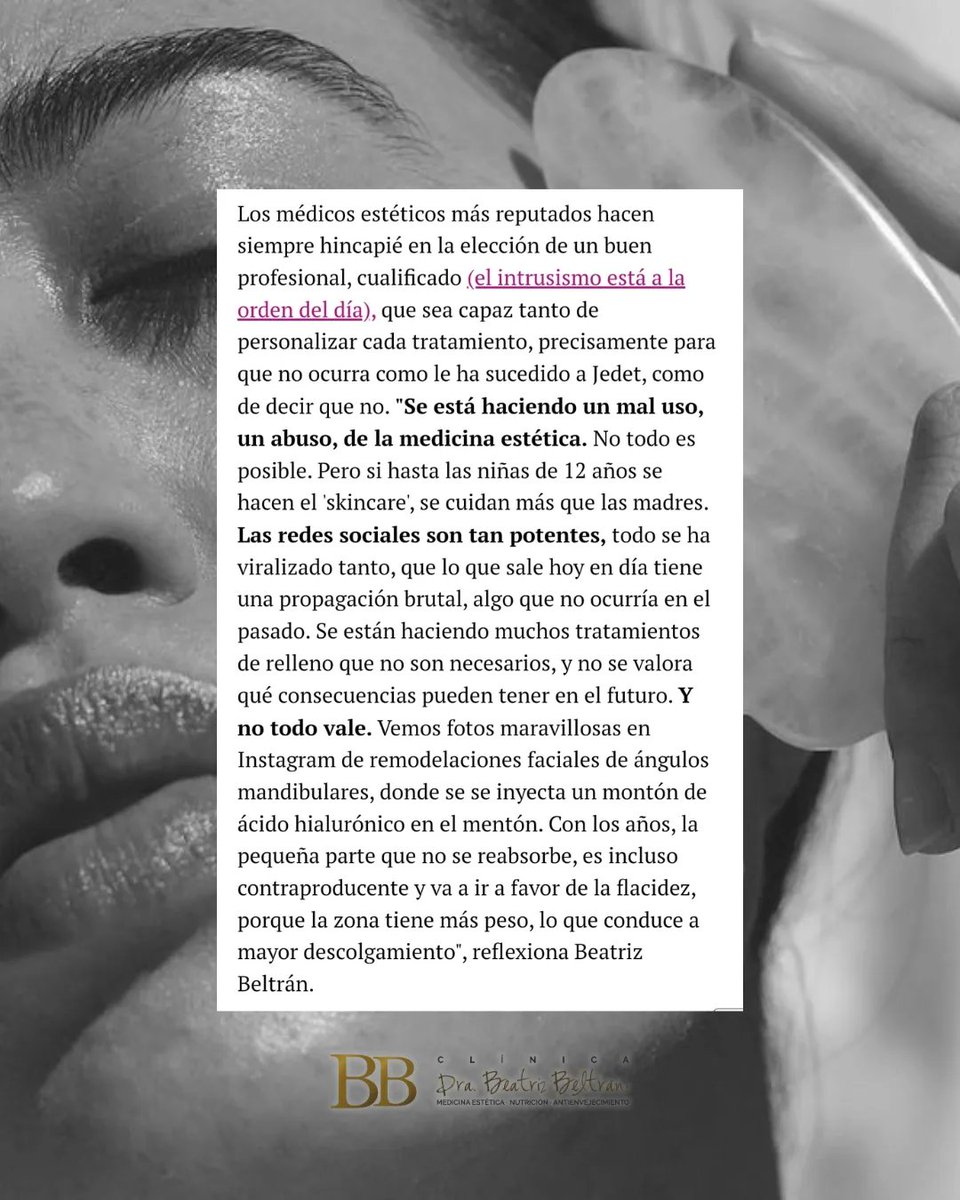 DraBeaBeltran's tweet photo. Es un placer participar como 𝗲𝘅𝗽𝗲𝗿𝘁𝗼𝘀 en @elmundoes @yo_dona en este artículo de Marta Sotillos. La Doctora Beatriz Beltrán ofrece sus conocimientos y experiencia para resolver las dudas sobre el ácido hialurónico ✨️

https://t.co/2RcU2SvAot https://t.co/MrMIFossUh