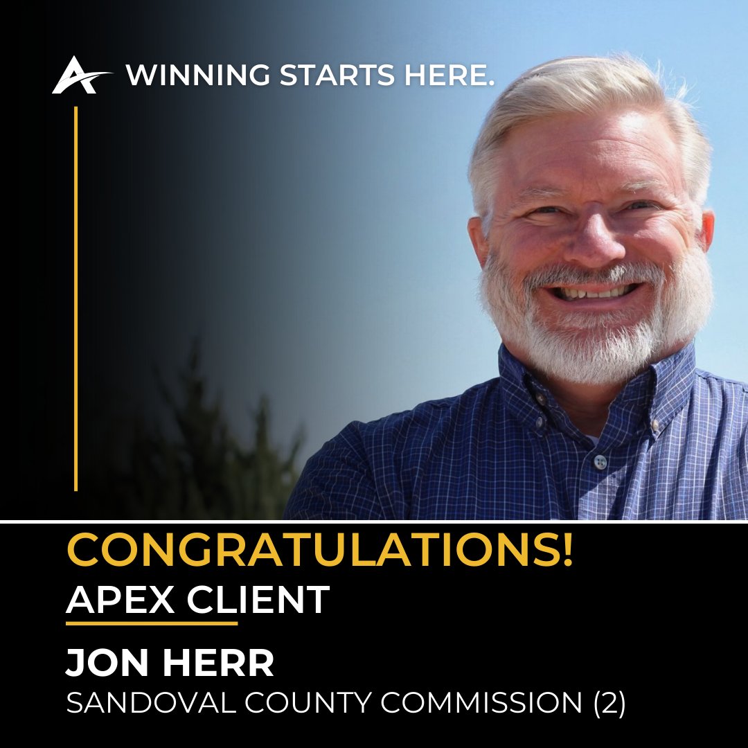 strategies_apex's tweet photo. Congratulations to Apex client Jon Herr! Jon will be moving on to the NM General Election to keep Sandoval County RED! 🇺🇸
#WinningStartsHere #nmpol https://t.co/2tApmsFjOQ