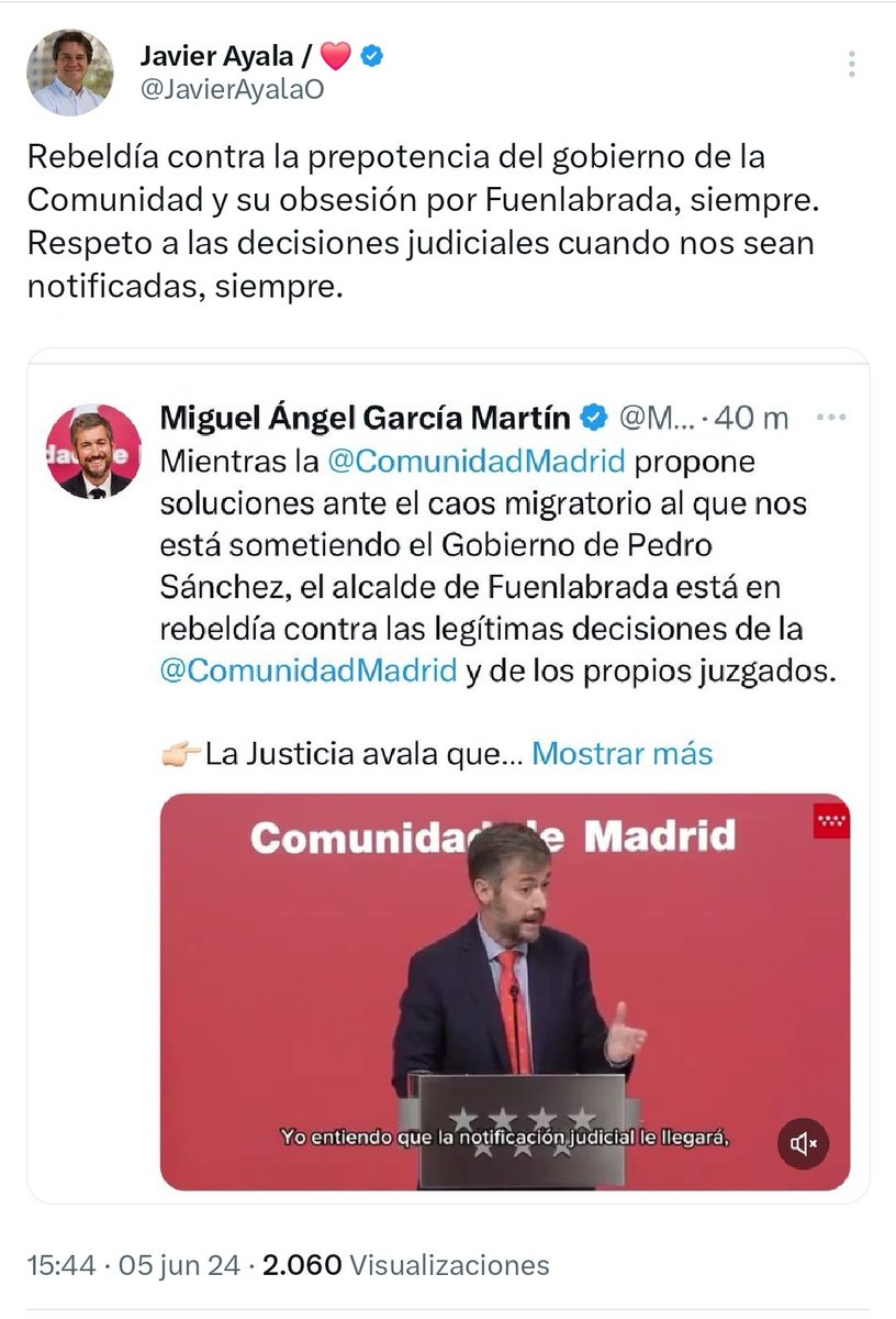 ¿Respeto a las decisiones judiciales?!!!! 🤣🤣
Ni 24 horas ha tardado <a href="/JavierAyalaO/">Javier Ayala / ❤️</a> 
Es un máquina!! 🤣🤣